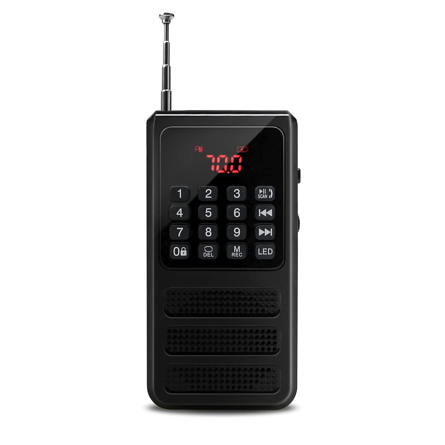 Portable Mini FM Digital Radio with Rechargeable Battery, LCD Display - Compact Personal Pocket Radio for Walking, Jogging, Outdoor Activities, Travel, Camping (Black) - Perfect Gift for Music Lovers