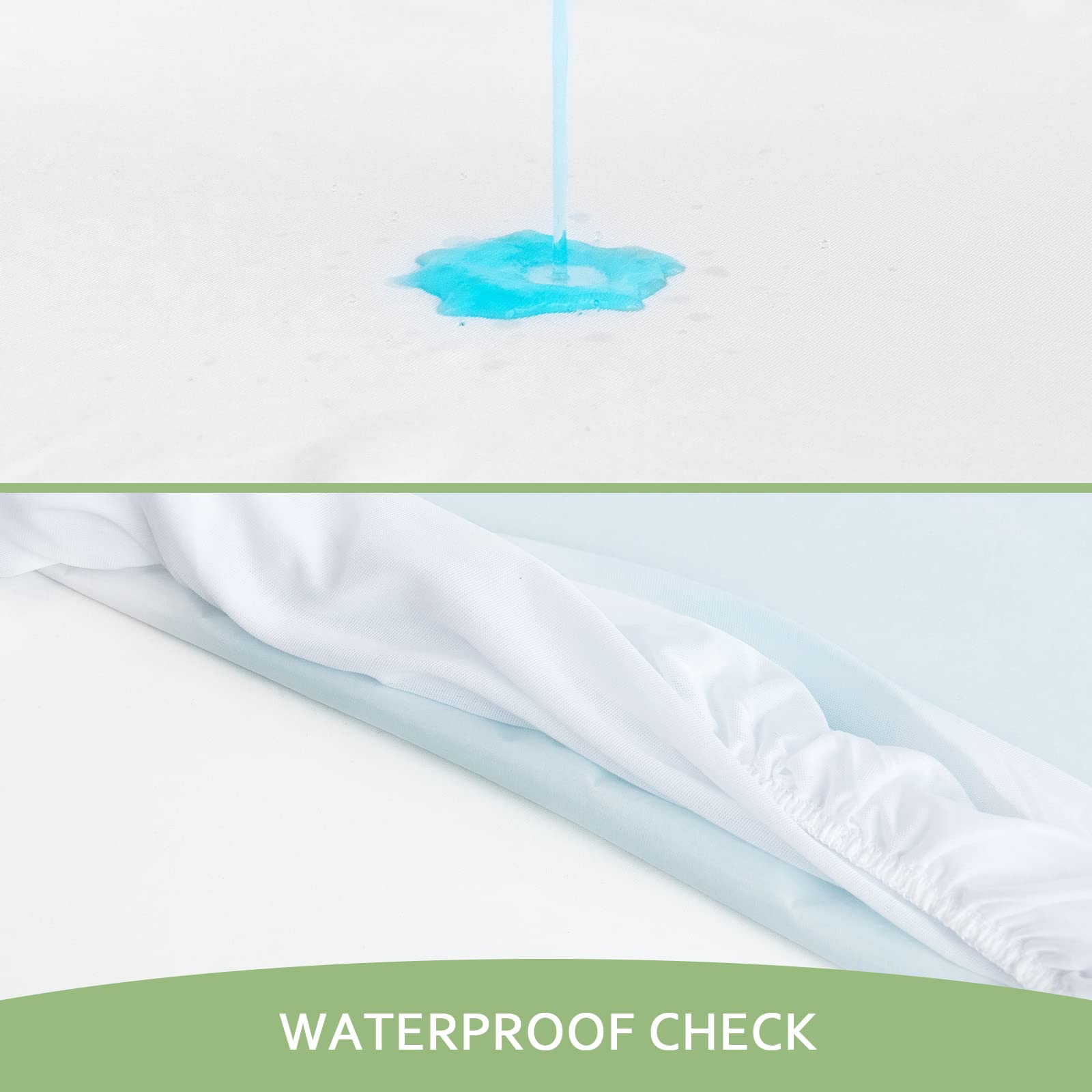 Breathable Bamboo Viscose Full Size Mattress Protector - Skin-Friendly, 14