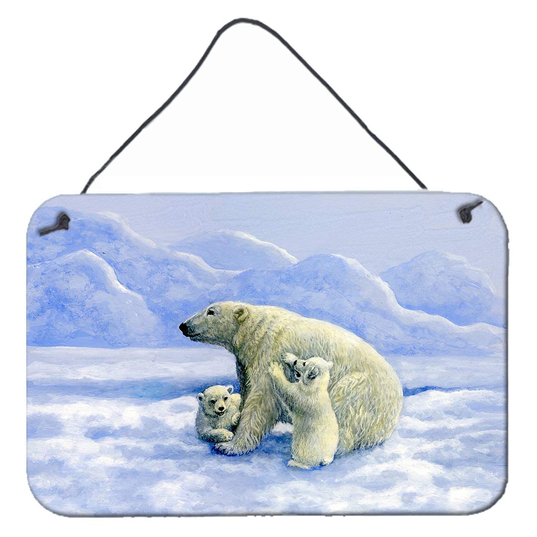 Daphne Baxter Polar Bears Metal Wall Art - 8x12 Inch Aluminum Sign for Kitchen, Bar, Bathroom & Home Decor | Vintage Multicolor Door Hanging Print | Perfect for Cabin, Office or Gift