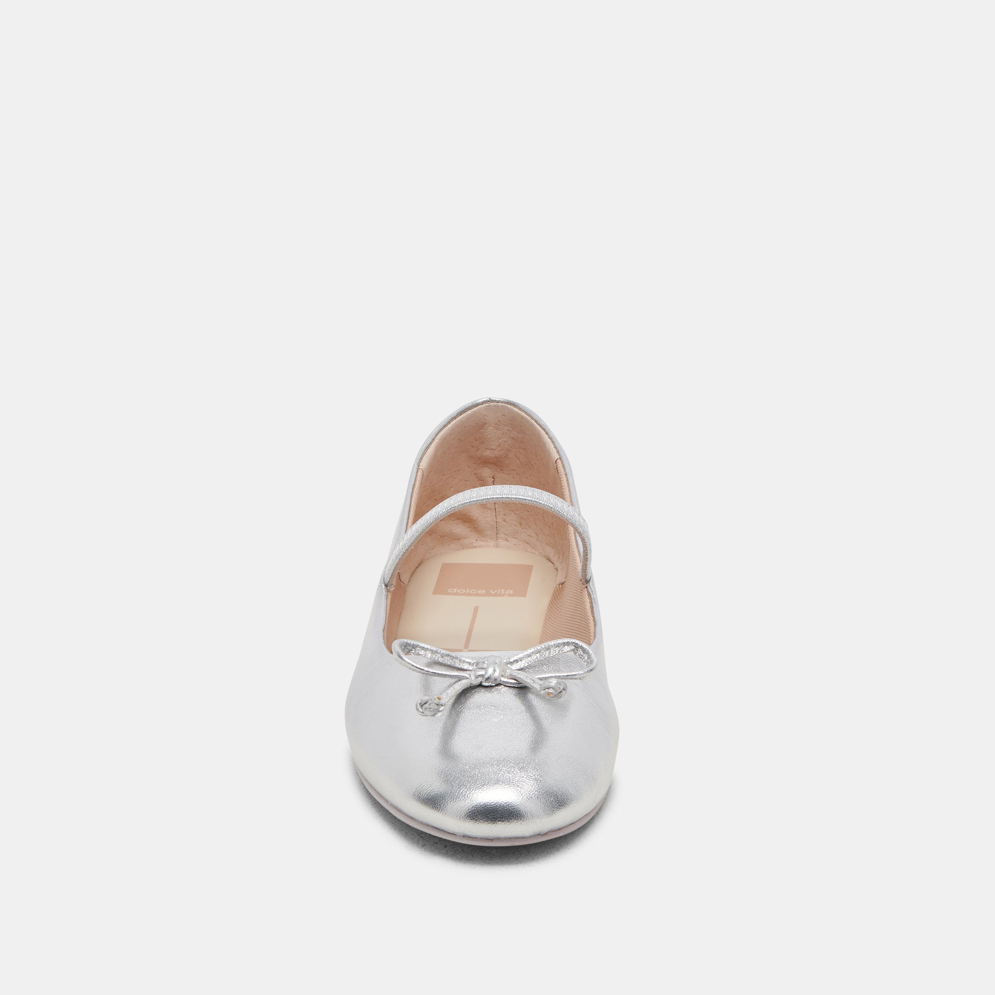CARIN BALLET FLATS Women's Silver Metallic Leather Pointed Toe Slip-On Shoes - Perfect for Office, Wedding & Casual Outfits