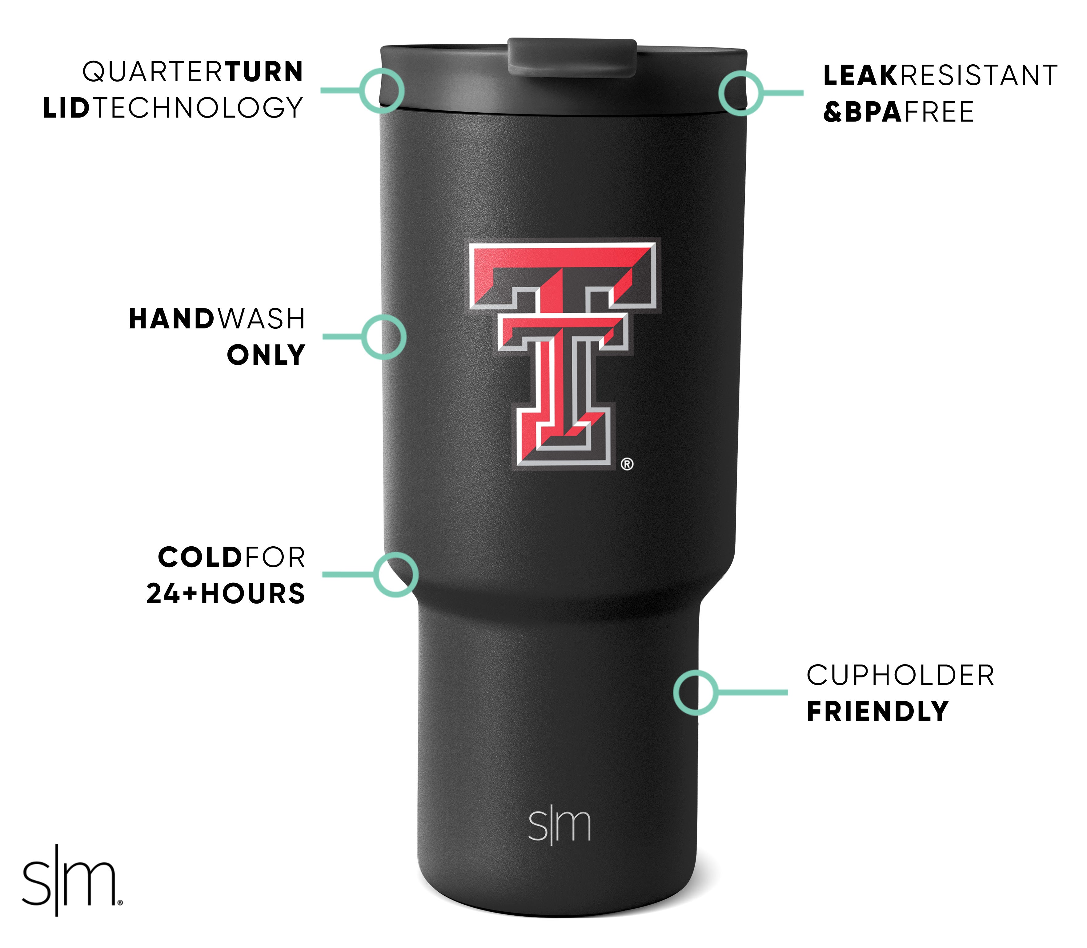 Collegiate Trek Tumbler - 20oz Insulated Stainless Steel Water Bottle with Lid - Perfect for Hiking, Camping & College Life