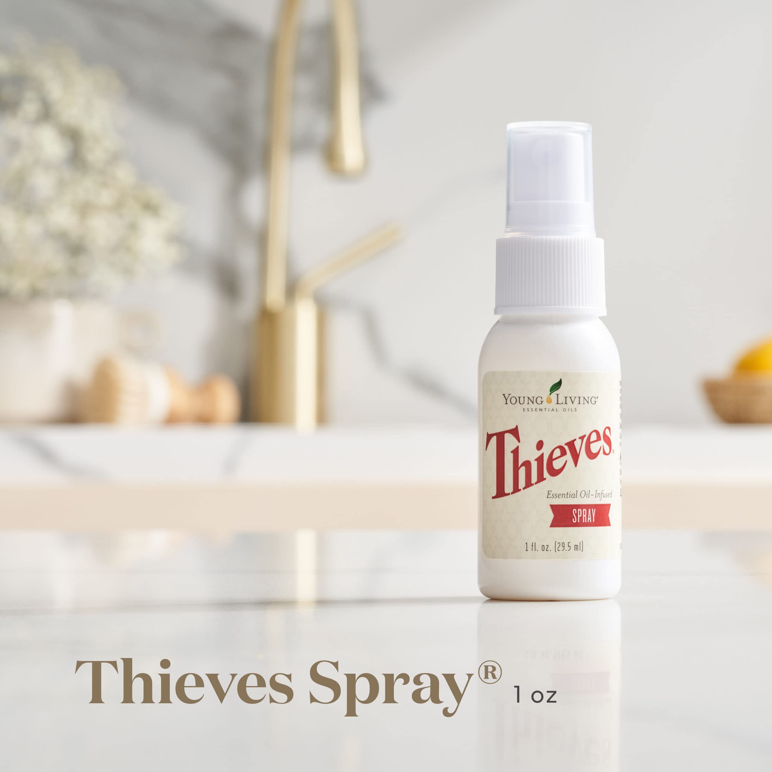 Young Living Thieves Spray 1 oz - Natural Essential Oil Blend for Immune Support, Home & Travel Use