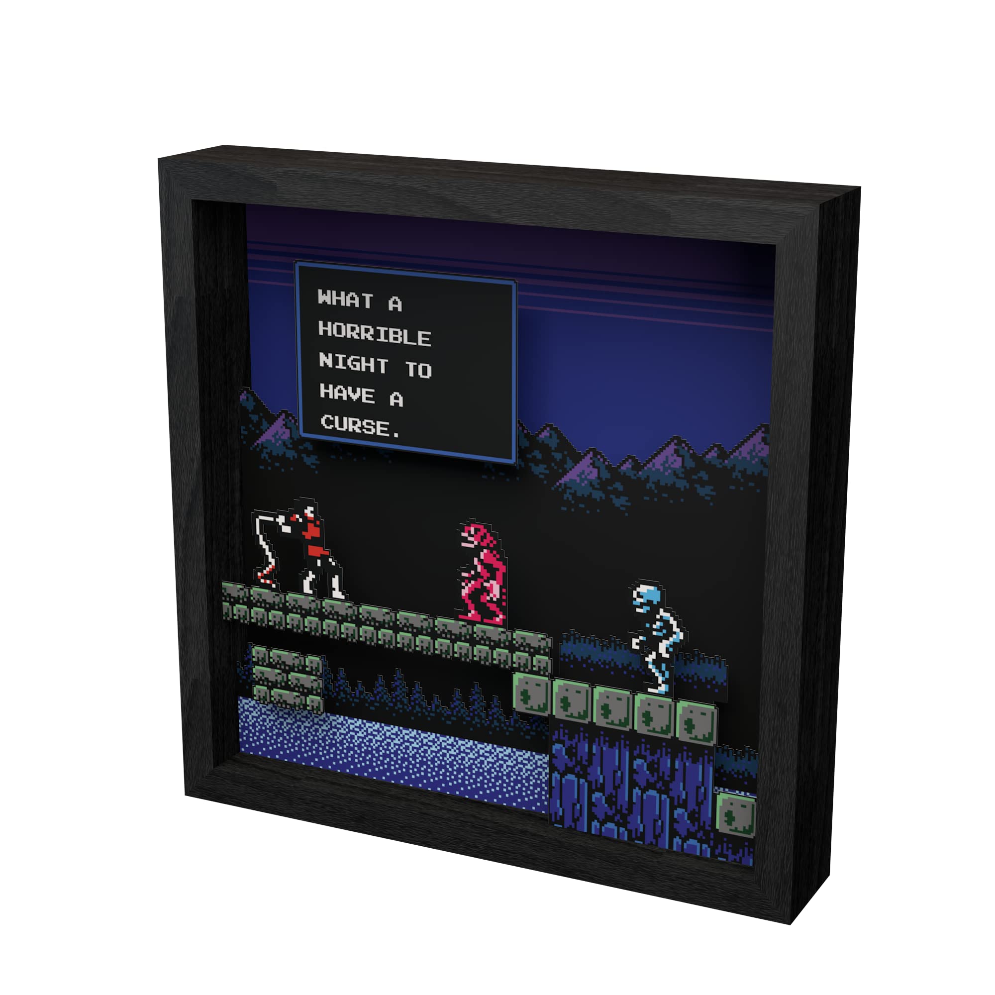 Level Up Labs Pixel Frames: Castlevania - Horrible Night 3D Shadow Box Art | Wall Decor for Gaming Room, Home & Office Display | Perfect Gift for Gamers & Collectors | Enhance Your Video Game Themed Space