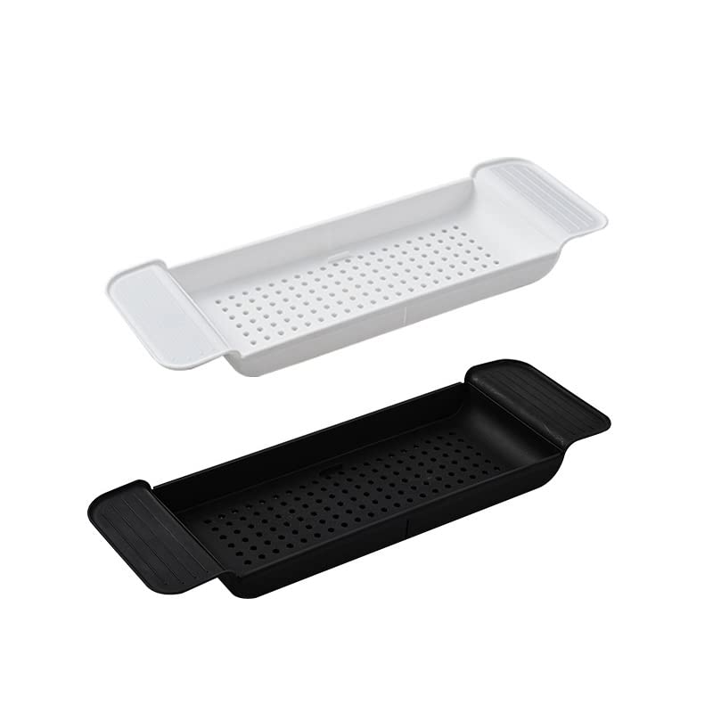 Expandable Bathtub Tray - Adjustable Bath Shelf for Shower & Spa, Multifunctional Bathtub Caddy Organizer for Bath Toys, Books & Accessories (White, One Size) - Perfect for Relaxing Baths, Spa Days & Kids Bath Time