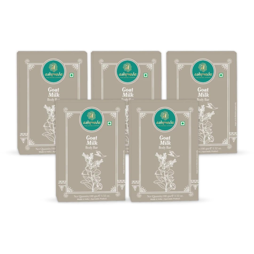 Organic Ashpveda Jojoba Oil & Goat Milk Handmade Soap Bar - Moisturizing, Nourishing & Brightening for Dry, Sensitive Skin - Natural Tan Removal & Glow - 100g - Perfect for Daily Skincare Routine & Spa-Like Bath Experience