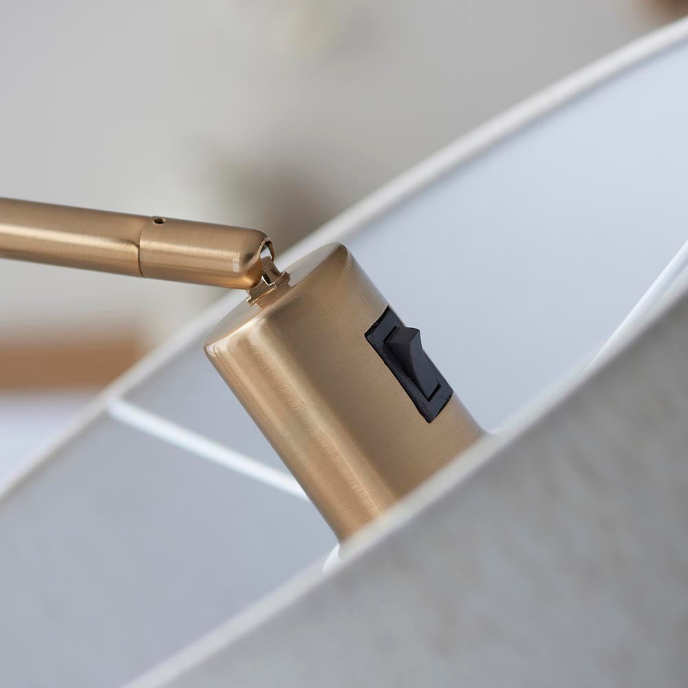 Arcturus Brass Finish Floor Lamp with E27 Socket - Modern Lighting for Living Room, Bedroom, and Office Decor