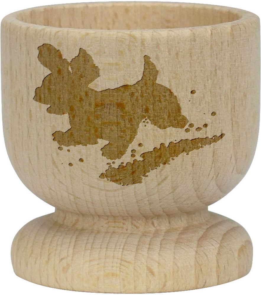 Azeeda 'Running Dog' Wooden Egg Cup - Handcrafted Egg Holder for Breakfast, Kitchen Decor, and Easter Gifts (EC00021102) - Perfect for Dining, Home Decor, and Holiday Celebrations