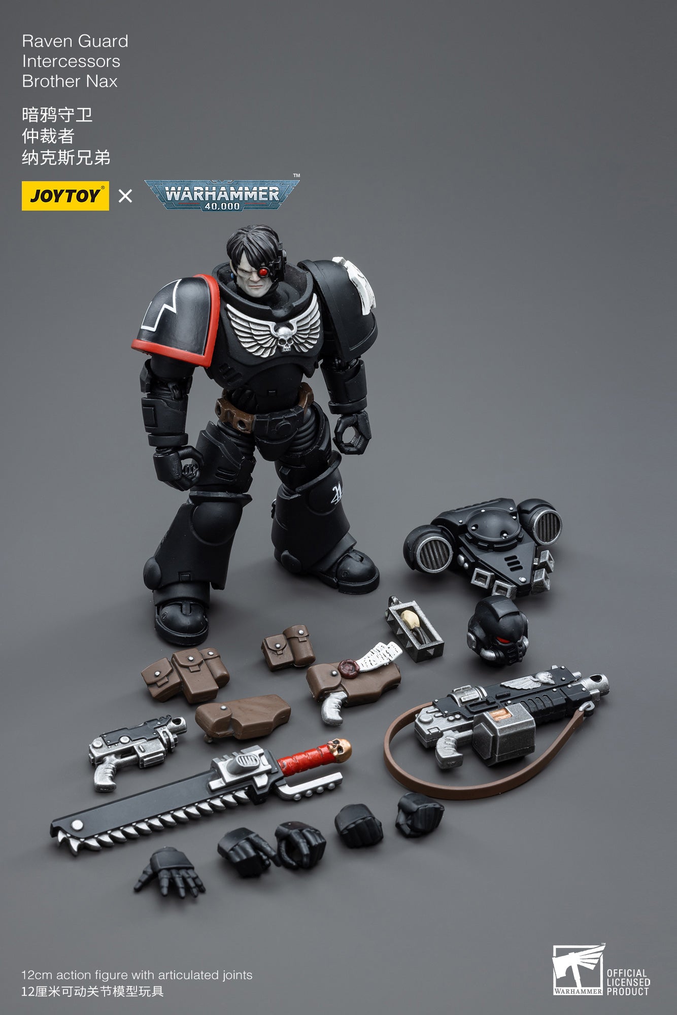 JOYTOY 1/18 Scale Warhammer 40K Raven Guard Intercessors Brother Nax Action Figure - Collectible Miniature for Tabletop Gaming, Display & Warhammer 40K Fans
