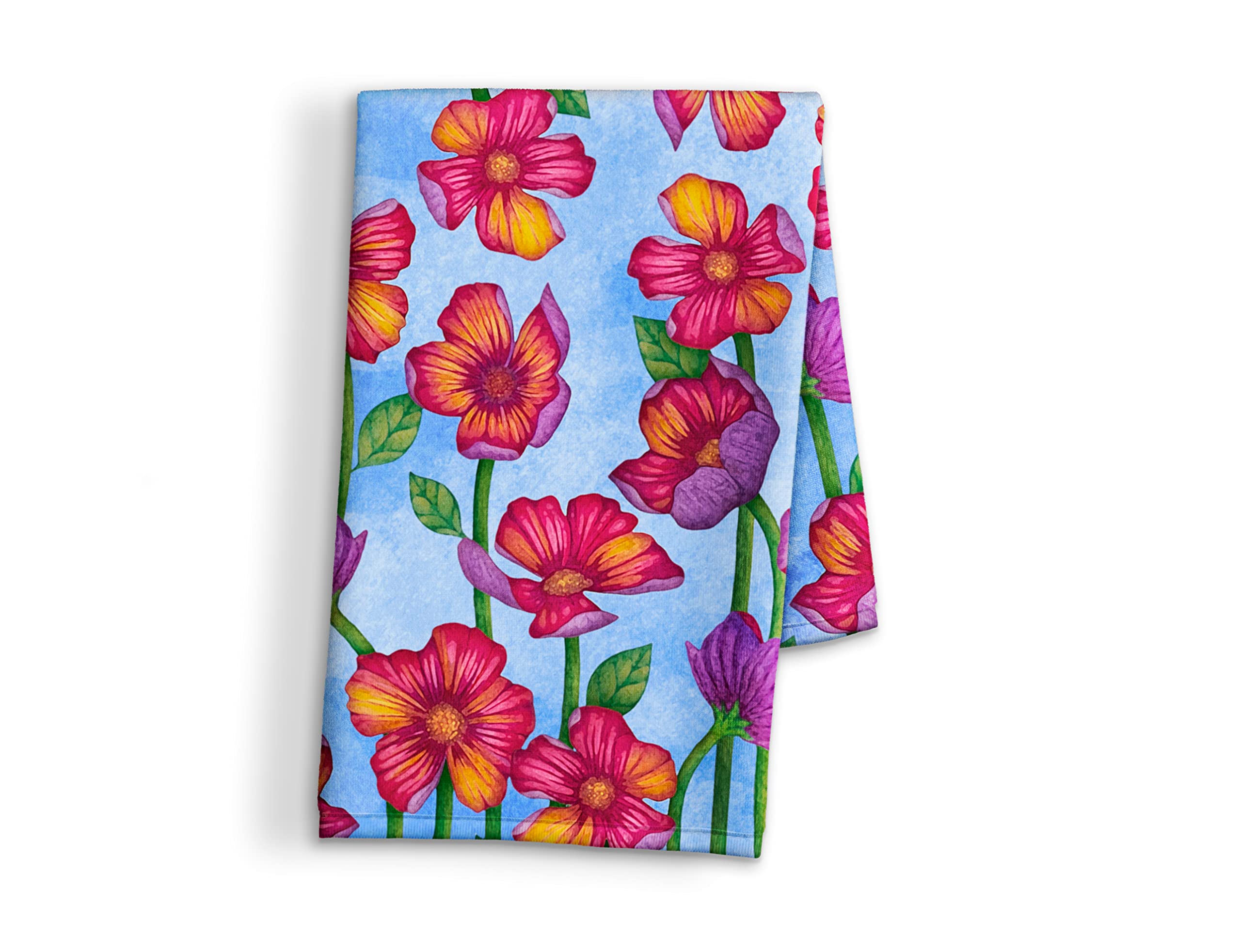 Floral Print Cotton Terry Hand Towel - 15