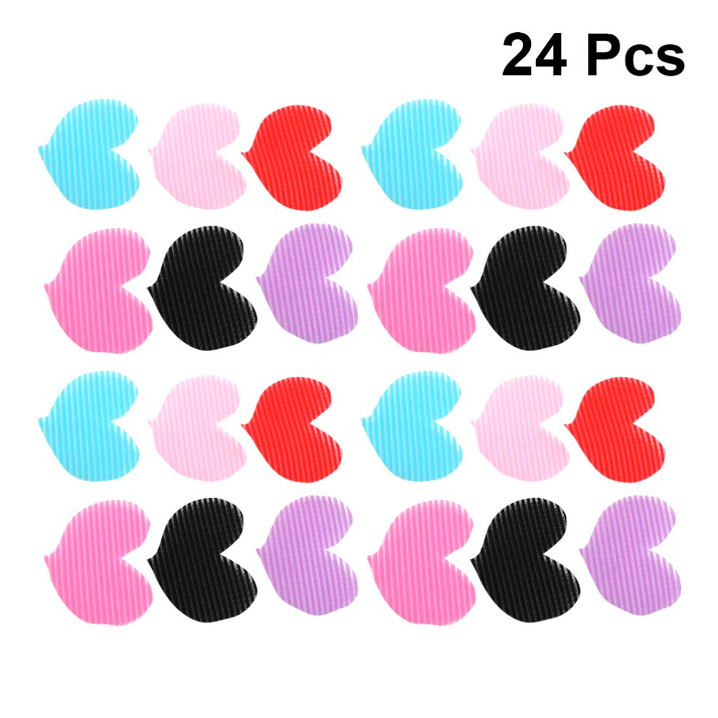 Minkissy 24pcs Heart Shaped Magic Hair Stickers - Colorful Hair Fringe Grippers & Bangs Styling Accessories for Women, Girls (Perfect for Parties, Cosplay & Daily Hairstyling)