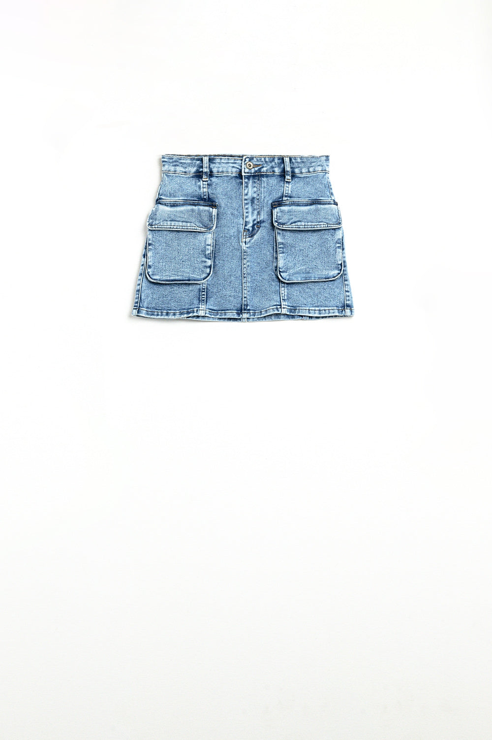 Mini Cargo Skirt for Women - Washed Denim with Pockets - Casual Streetwear, Summer Outfits, and Festival Fashion