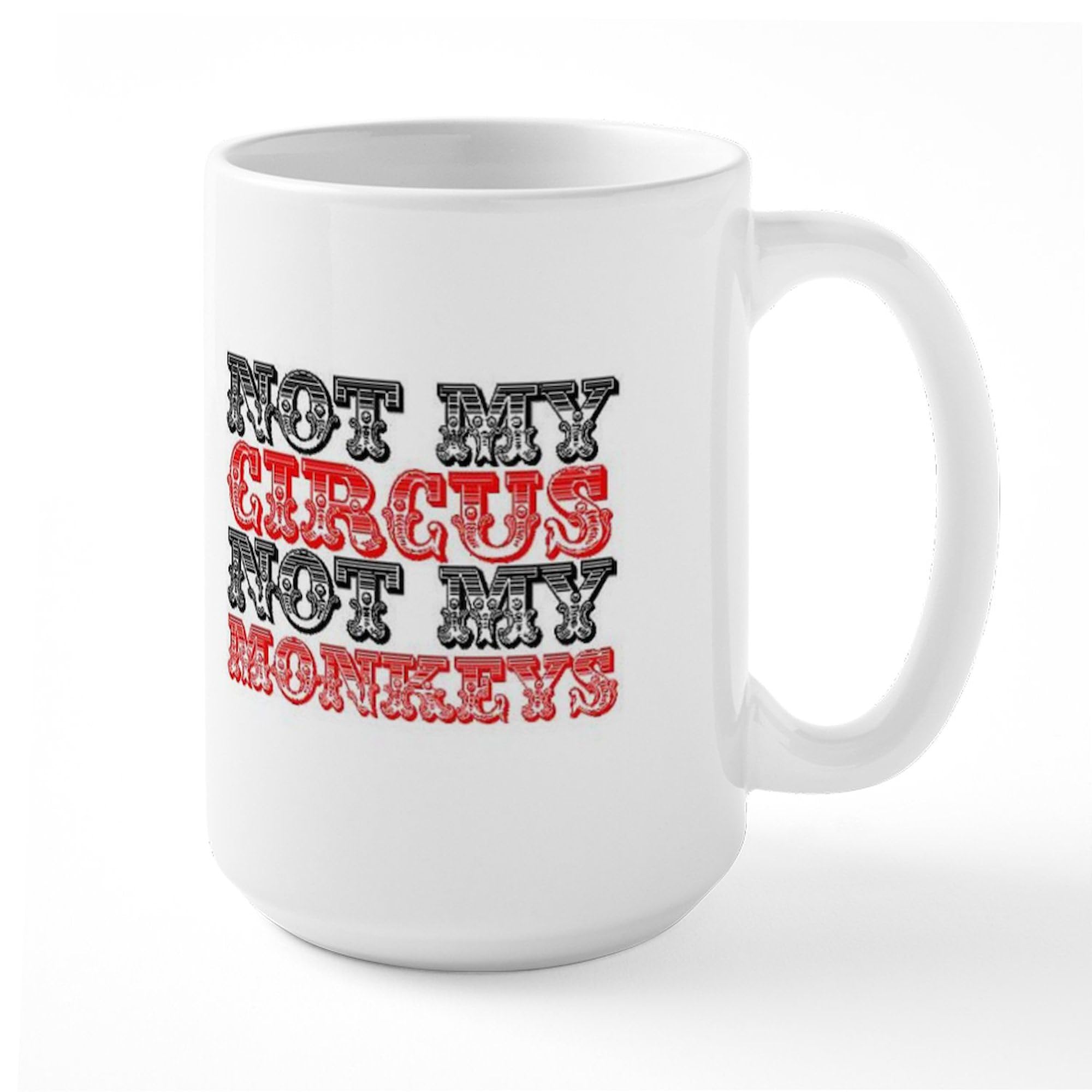 Circus Monkey Design 15 oz (444 ml) Ceramic Coffee Mug - Funny Novelty Gift for Coffee Lovers, Office Use & Home Decor