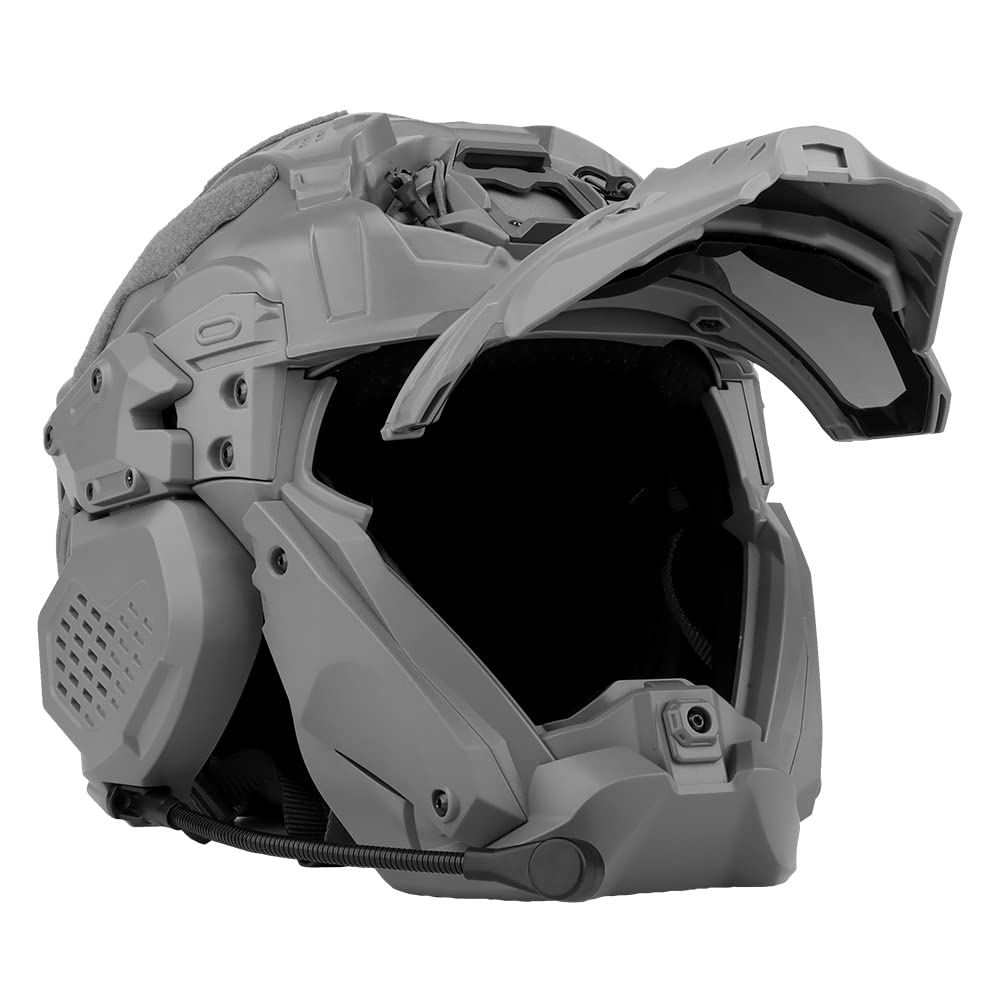 Tactical Airsoft Helmet with Built-in Detachable Headset, Anti-Fog Fan & Sliding Goggles - All-in-One Design for Paintball, CS Cosplay, Military Simulation & Outdoor Airsoft Games