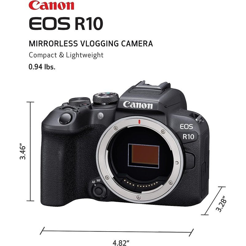 Canon EOS R10 Mirrorless Camera for Vlogging - 24.2MP APS-C Sensor, 4K Video, Dual Pixel AF | Perfect for YouTube, Travel & Content Creation