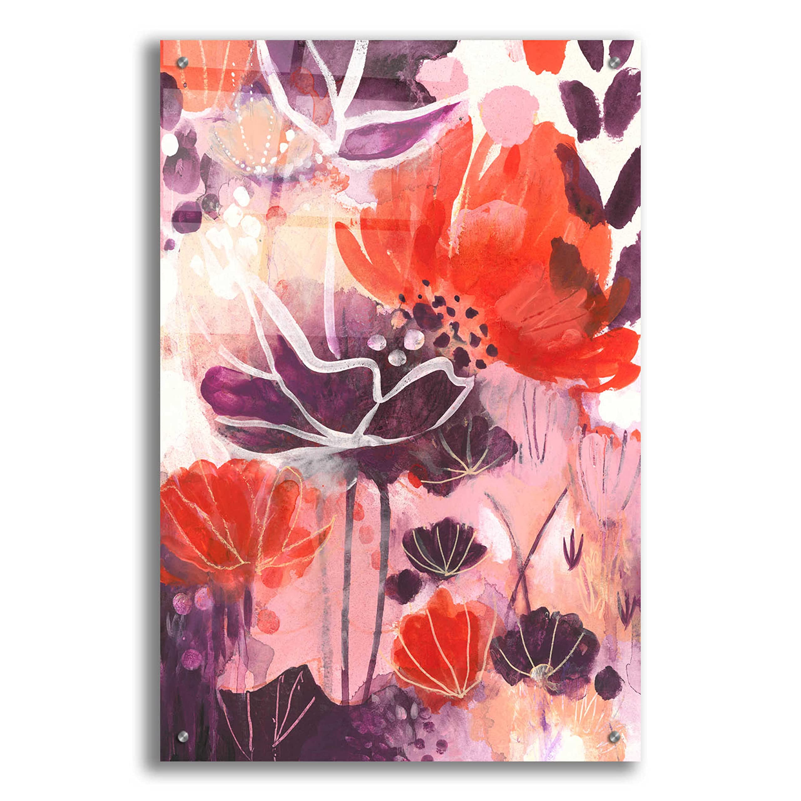 Corina Capri 'Open Up' Acrylic Glass Wall Art - 24x36 Inches Modern Abstract Painting for Living Room, Bedroom & Office Decor