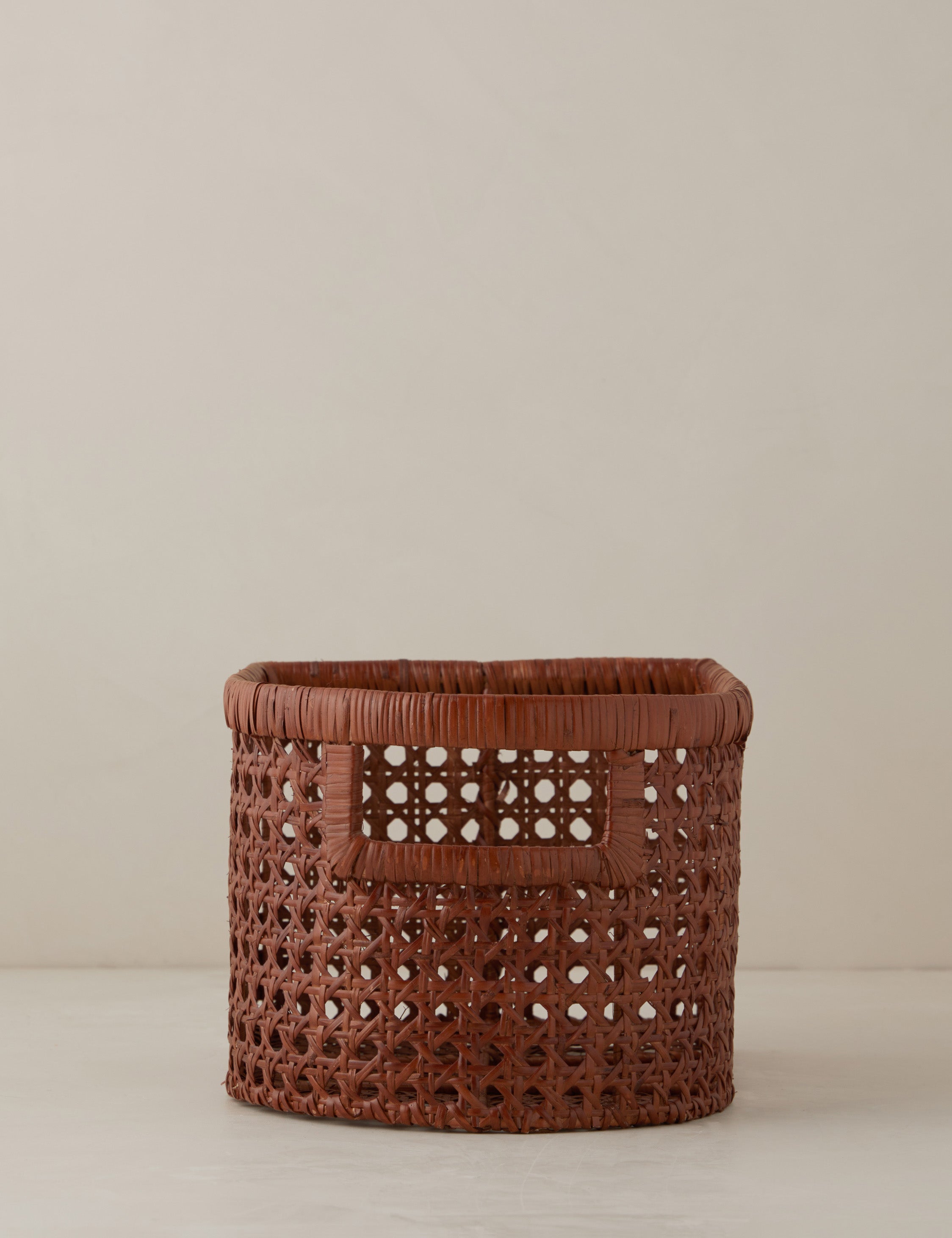 Sarah Sherman Samuel Handwoven Natural Cane Basket - Boho Home Decor, Storage Organizer for Living Room, Bedroom, or Office