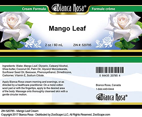 Organic Mango Leaf Cream - 2 oz Natural Skin Moisturizer for Dry & Sensitive Skin | ZIN: 520785 | Perfect for Daily Hydration & Night Care Routine