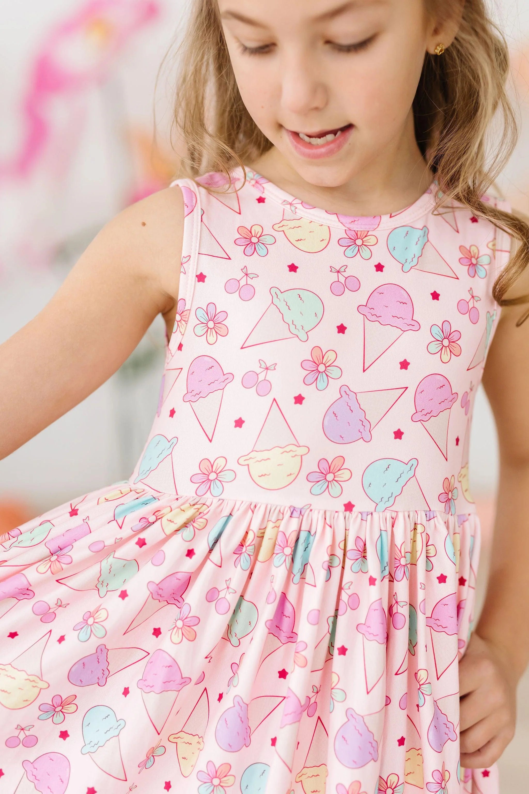 Stylish Ice Cream & Shout Tank Twirl Dress for Women - Summer Casual Flowy Swing Dress for Beach, Party, and Everyday Wear