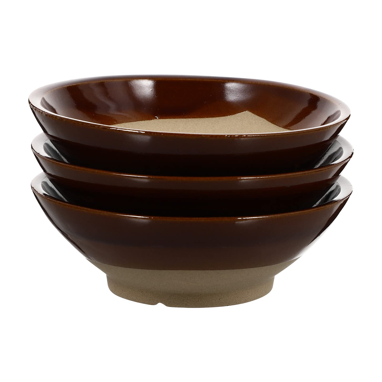 Cabilock 3-Piece Ceramic Bowl Set - Traditional Korean Rice Wine Bowls (11.5cm) - Perfect for Chinese Noodle Soup, Pho, Desserts, Ice Cream, Cereal & Food Prep - Elegant Serving Dishes for Home & Restaurant Use