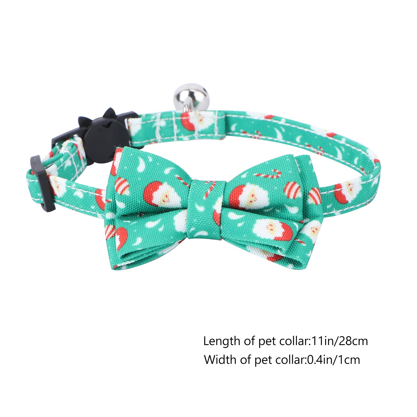 Festive Santa Cat Collar with Jingle Bells - Christmas Pet Costume for Parties & Cosplay