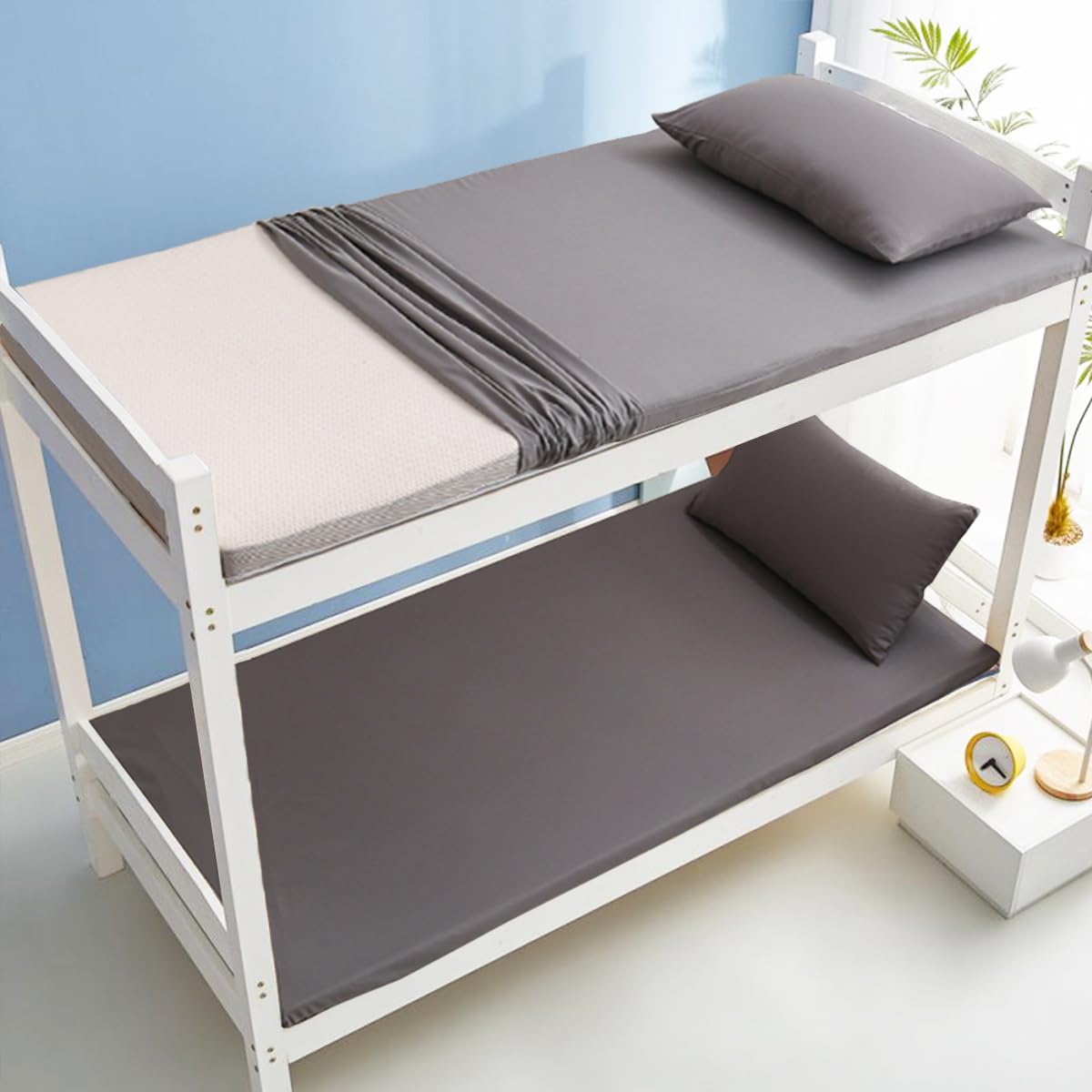 Akiky Washable Mattress Topper Cover with Zipper - Twin XL Size, Dark Gray - Breathable Mattress Protector for Bedding & Guest Room Comfort