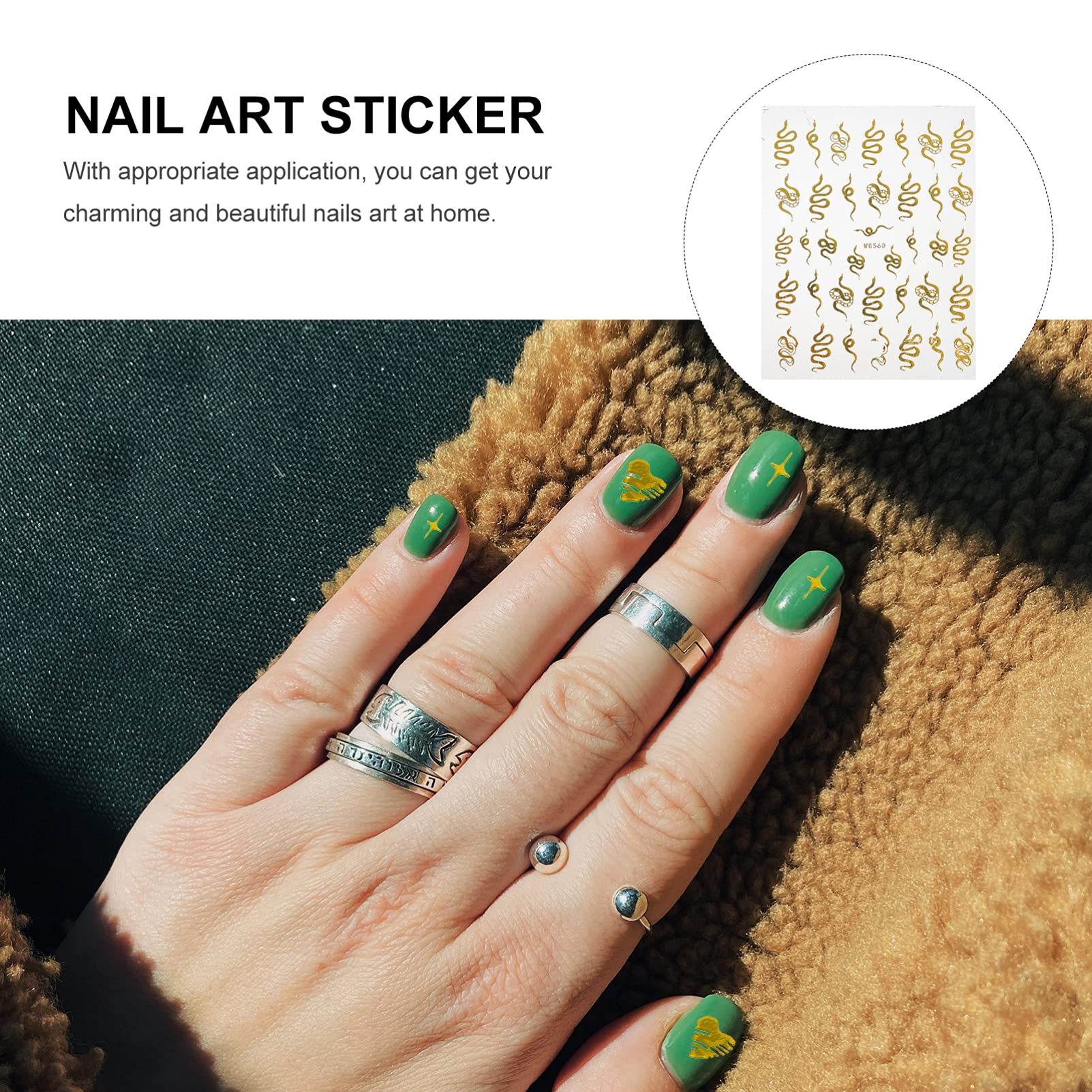EXCEART 8 Sheets Dragon Snake Nail Art Stickers - Chinese Style Self-Adhesive Nail Decals for DIY Manicure, Nail Tips & Stencil Designs | Perfect for Home Nail Decoration, Parties & Special Occasions