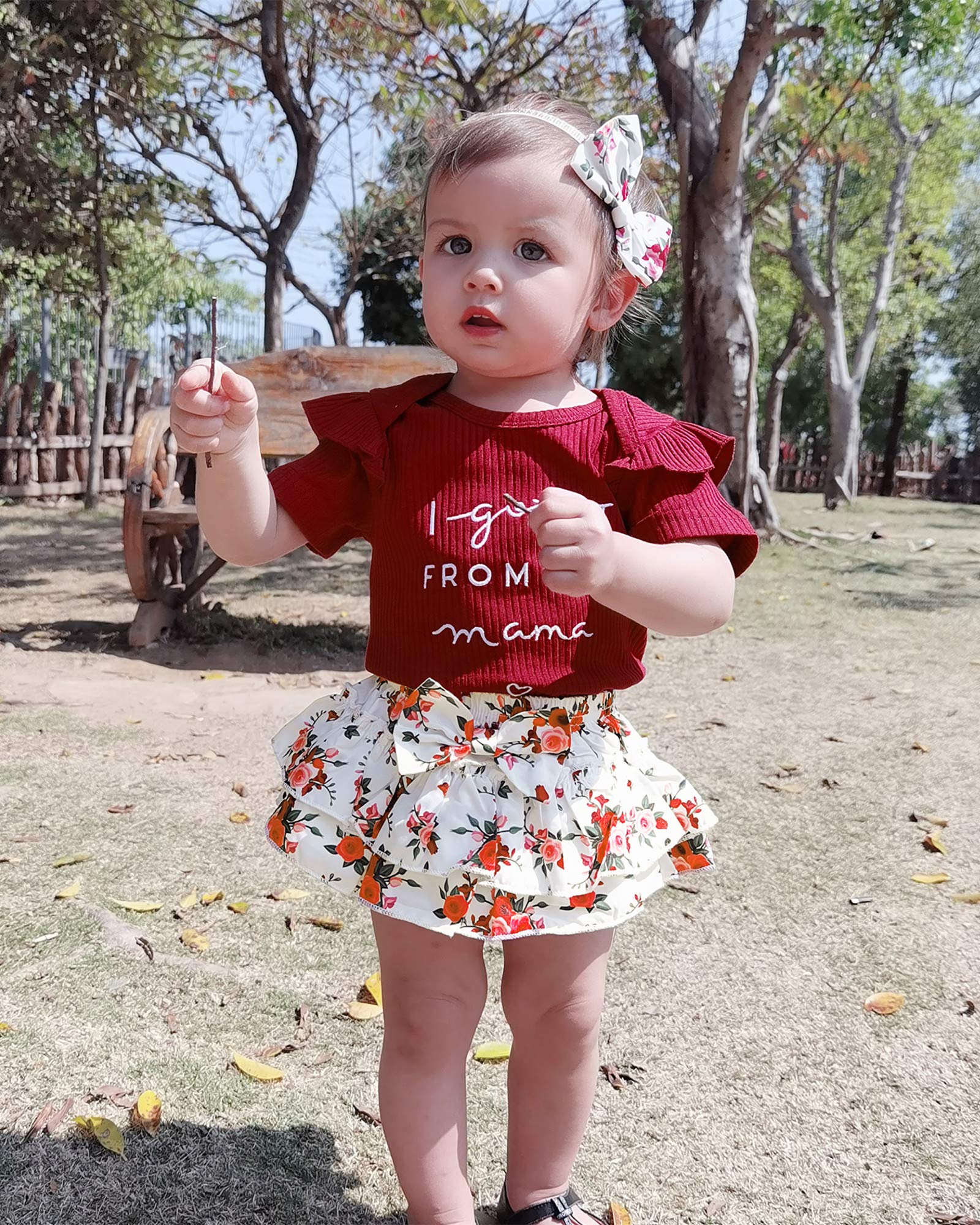 Mioglrie Newborn Baby Girl Clothes Set - Floral Romper & Shorts Outfit for Summer | Cute Infant Toddler Outfits for Playtime, Photos & Special Occasions