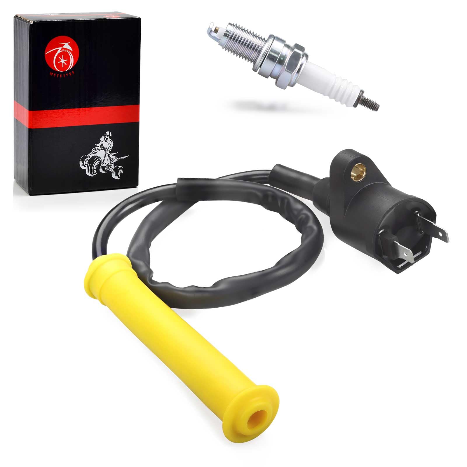 High Performance Ignition Coil & Spark Plug Kit with Cap Compatible with Honda XR250R (1996-2004) & XR250L (1991-1996) - Perfect for Off-Road Motorcycle Maintenance & Engine Tuning