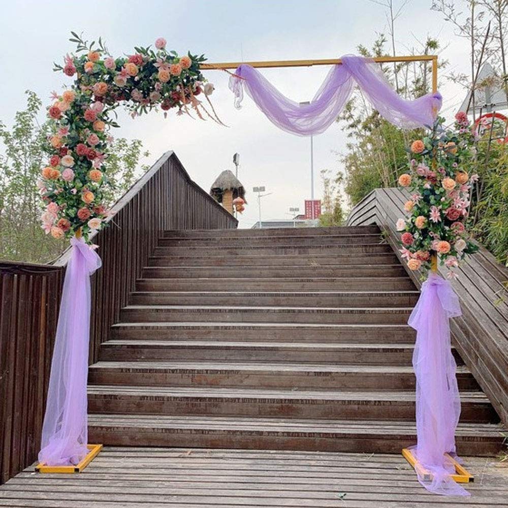 LOYALHEARTDY 3x3M (9.8x9.8ft) Gold Square Metal Wedding Arch - Photo Booth Backdrop Stand for Weddings, Parties & Events | Garden Decor with Iron Frame for Flowers & Plants | Perfect for Outdoor Ceremonies, Photo Shoots & Home Decor