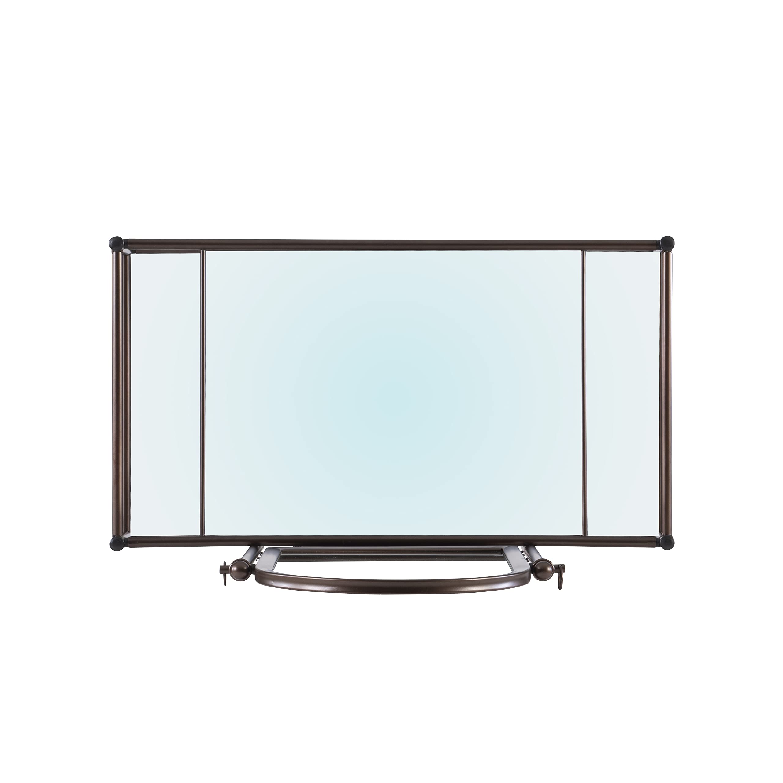 Linon Clarisse Vanity Set - Dark Metal Dressing Table with Upholstered Stool, 52.4 x 31.8 x 18.3 Inches - Perfect for Bedroom Makeup & Jewelry Organization