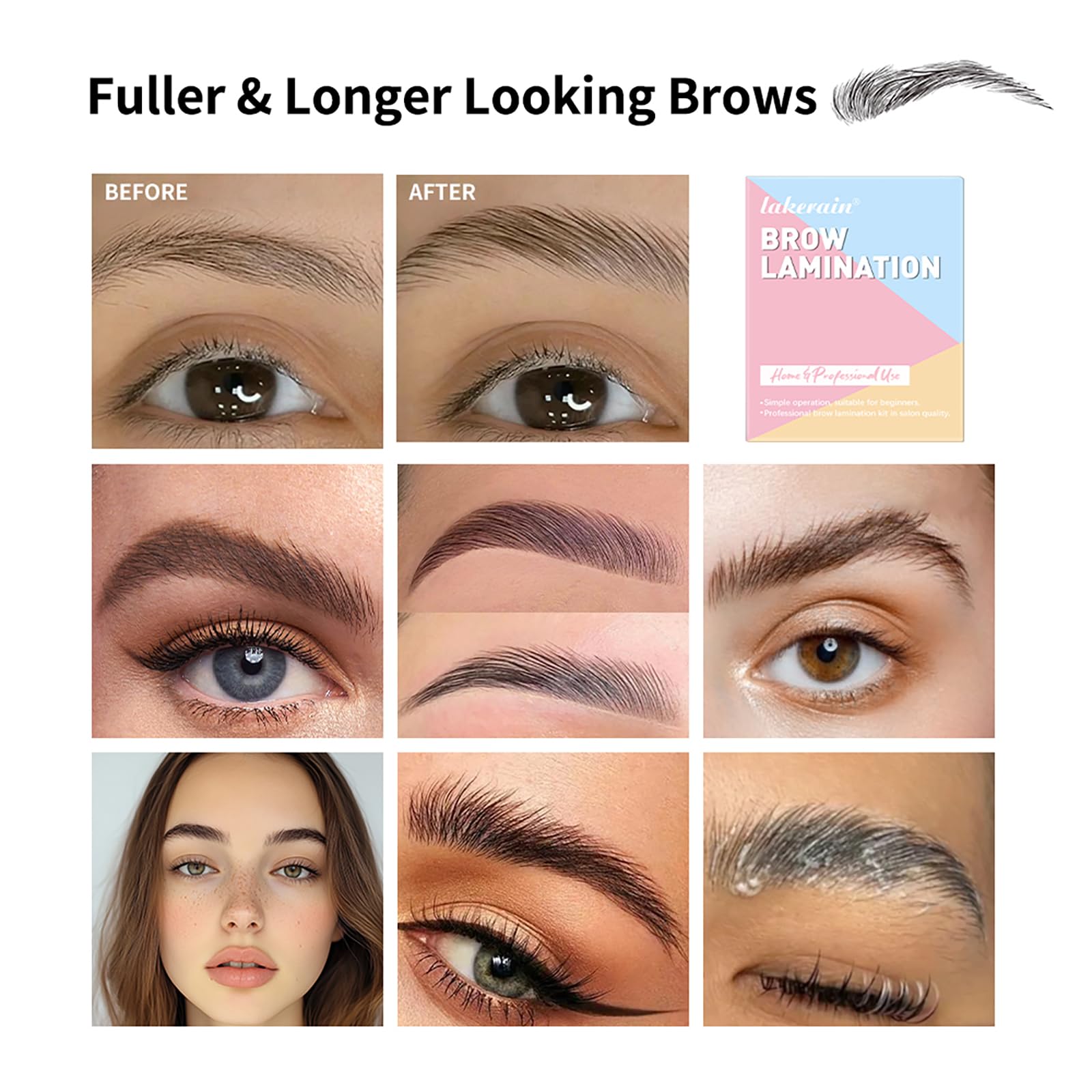 Professional DIY Brow Lamination Kit - Eyebrow Perm Treatment with Brushes for Fuller, Thicker Brows Lasting 8 Weeks | At-Home Salon Quality Eyebrow Care for Special Occasions & Daily Beauty Routine