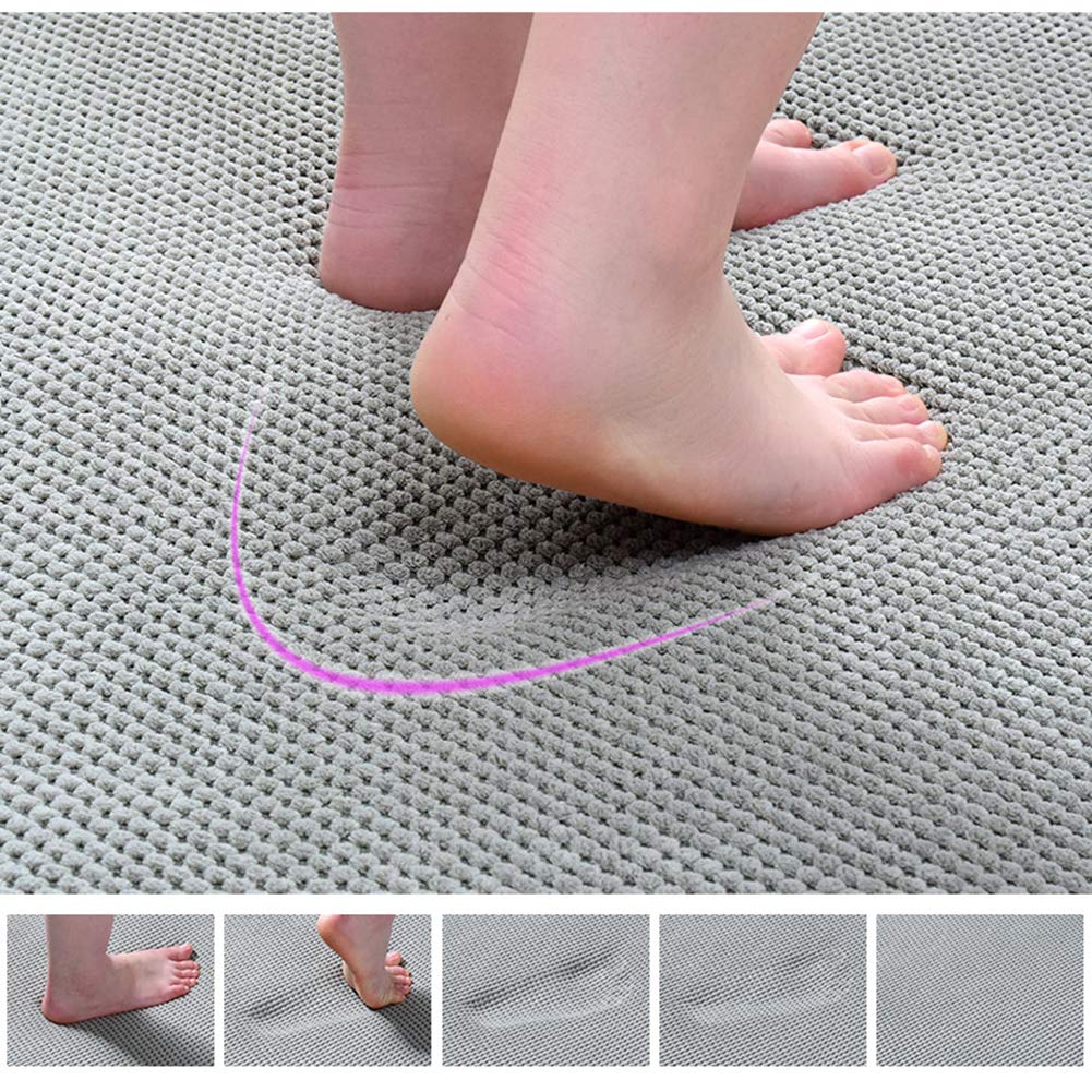 Non-Slip Super Absorbent Memory Foam Bath Mat - Soft Bathroom Rug for Bathroom, Kitchen & Living Room - Blue 55x85cm (22x33inch) - Perfect for Spa-Like Comfort & Wet Floor Safety
