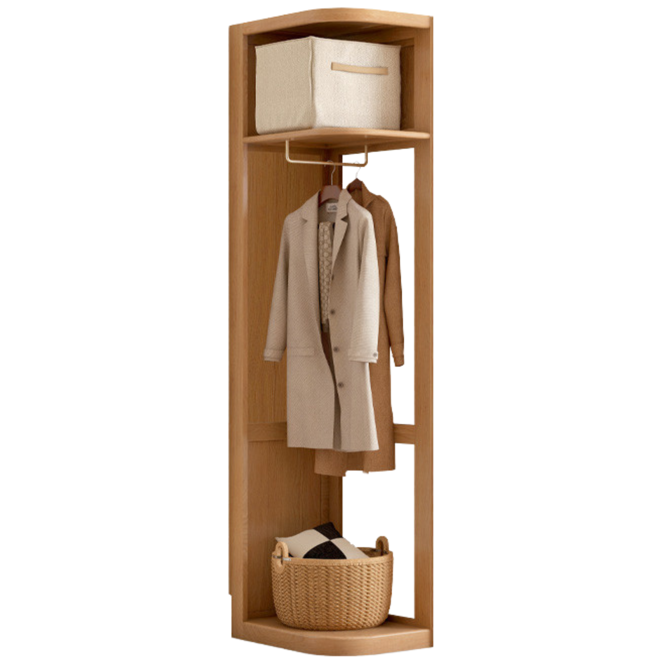 86.6x24.4x78.7 inch / 40x62x200 cm / Natural Wood Color /  left corner cabinet