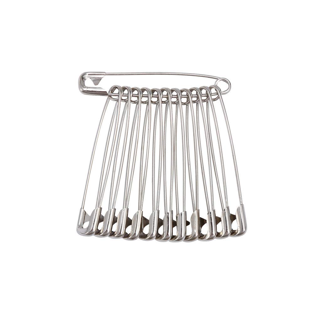 60PCS Large Safety Pins - Durable Rust-Resistant Nickel Plated Steel Pins (Size 4, 2.2inch/55mm) for Sewing, Crafting, Quilting & DIY Projects