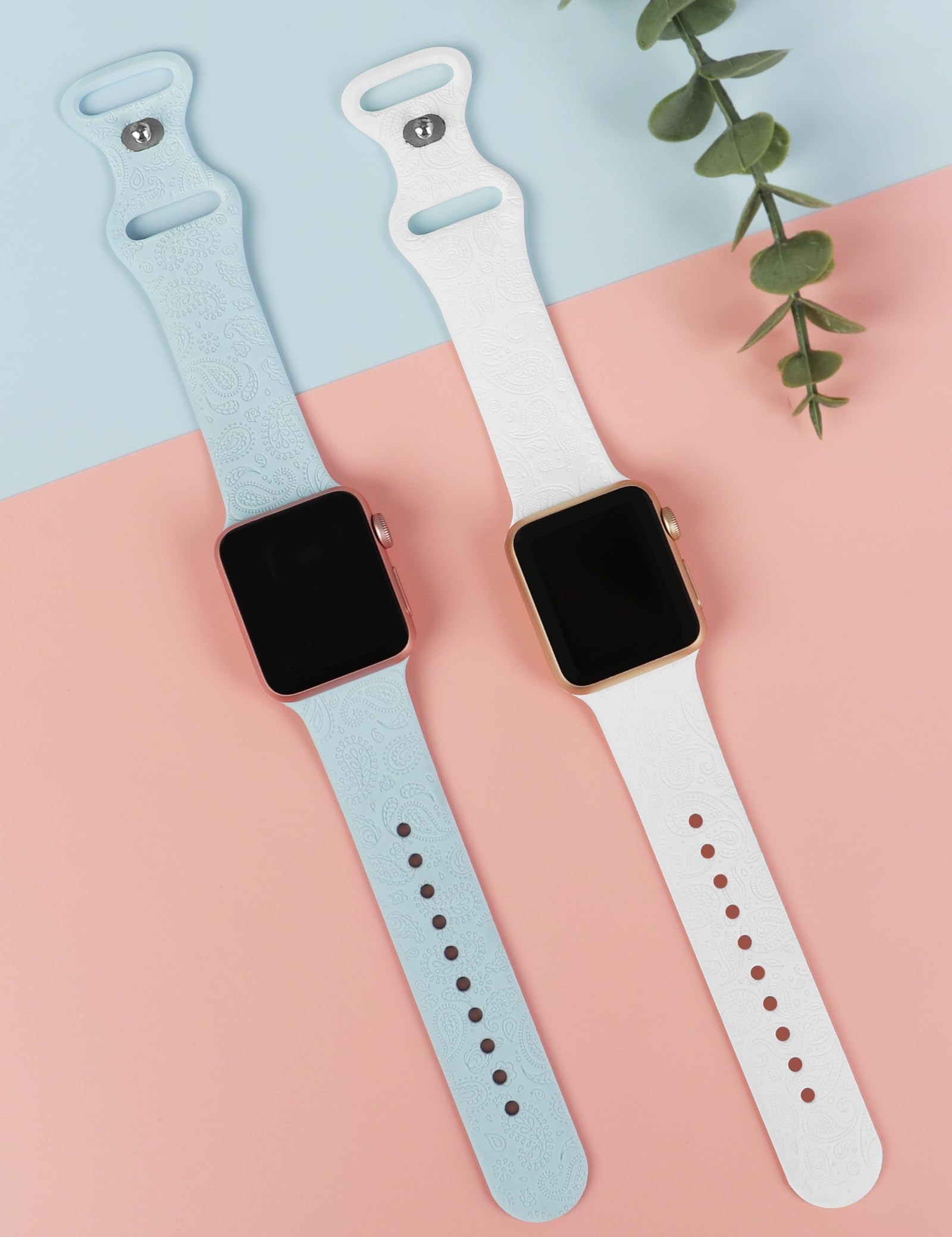 2 Pack Ancient Persian Engraved Adjustable Apple Watch Bands - Compatible with 38mm 40mm 41mm 42mm 44mm 45mm 49mm for iWatch Series 8/7/6/5/4/3/2/1/SE/Ultra - Trendy Unisex Design for Men & Women - Perfect for Workouts, Office Wear & Casual Fashion