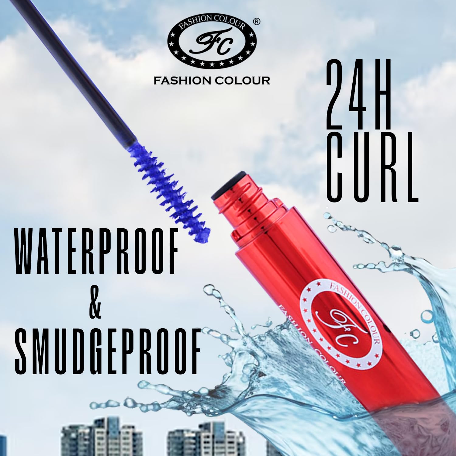 Big Eye All Day Long Waterproof Mascara - Smudge Proof & Volumizing Curling Mascara for Eye Makeup | Lengthening & Longwear Blue Mascara (8ml) | Perfect for Daily Use, Parties & Special Occasions