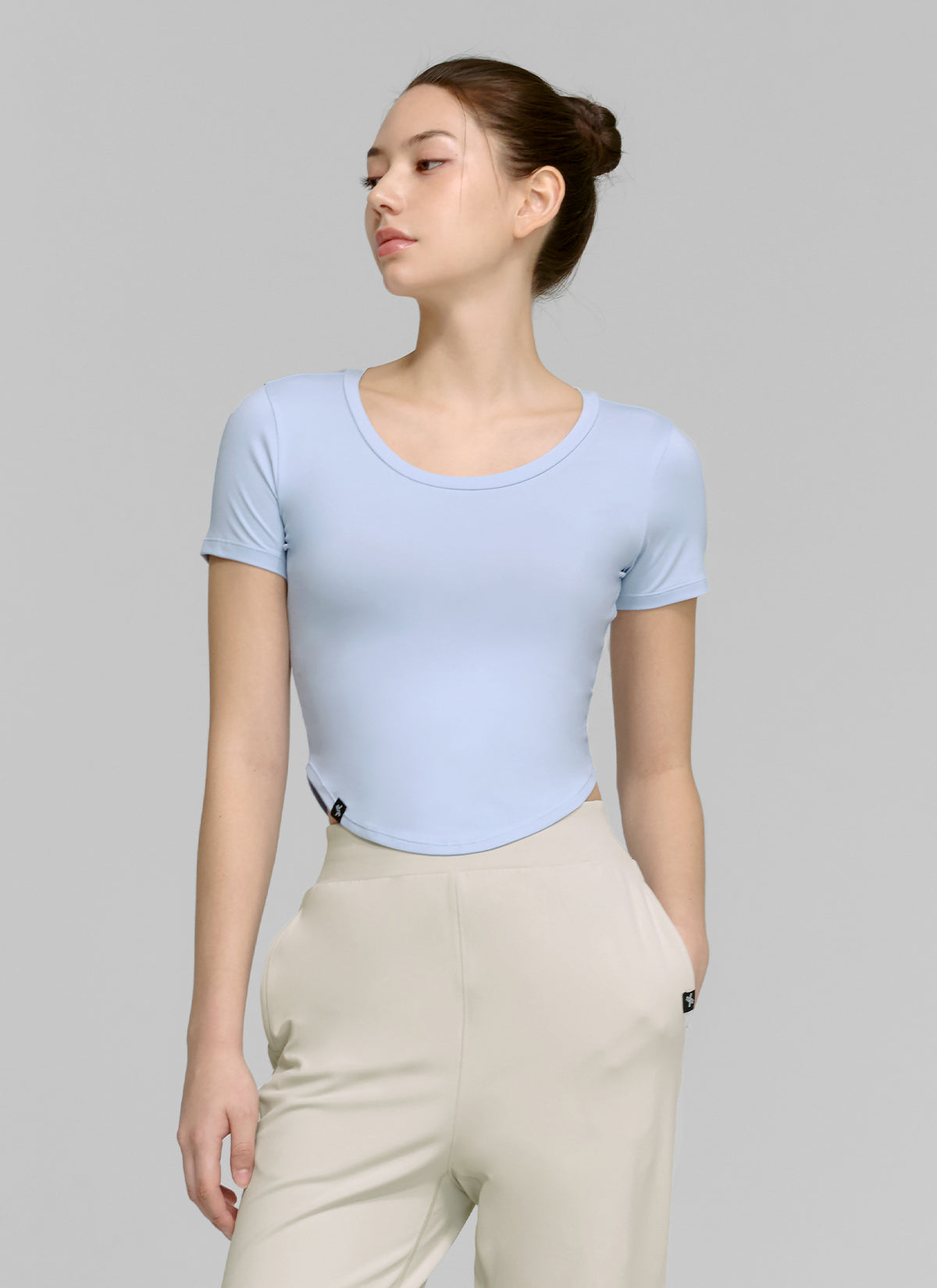 XELLA™ Women's Light Round Crop Top - Soft Stretchy Fit, Breathable Fabric (NEW COLORS) | Perfect for Yoga, Gym Workouts & Summer Outfits