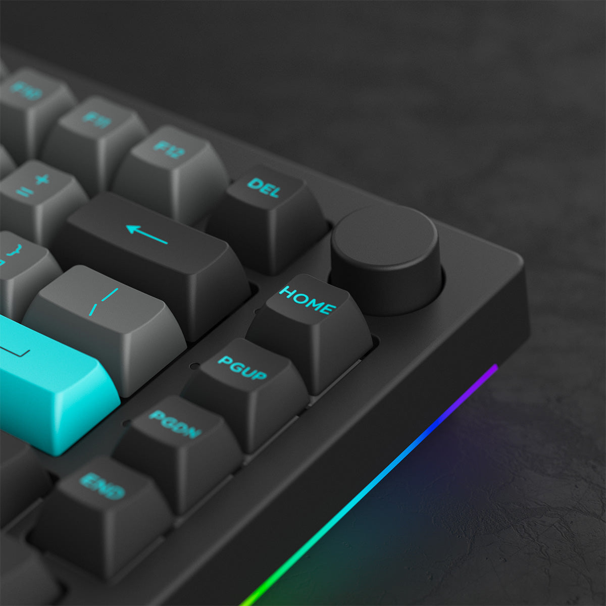 Akko 5075B Plus 75% Wireless Mechanical Keyboard - Black & Cyan RGB Backlit, Hot-Swappable Creamy Yellow Switches - Perfect for Gaming, Typing & Office Work