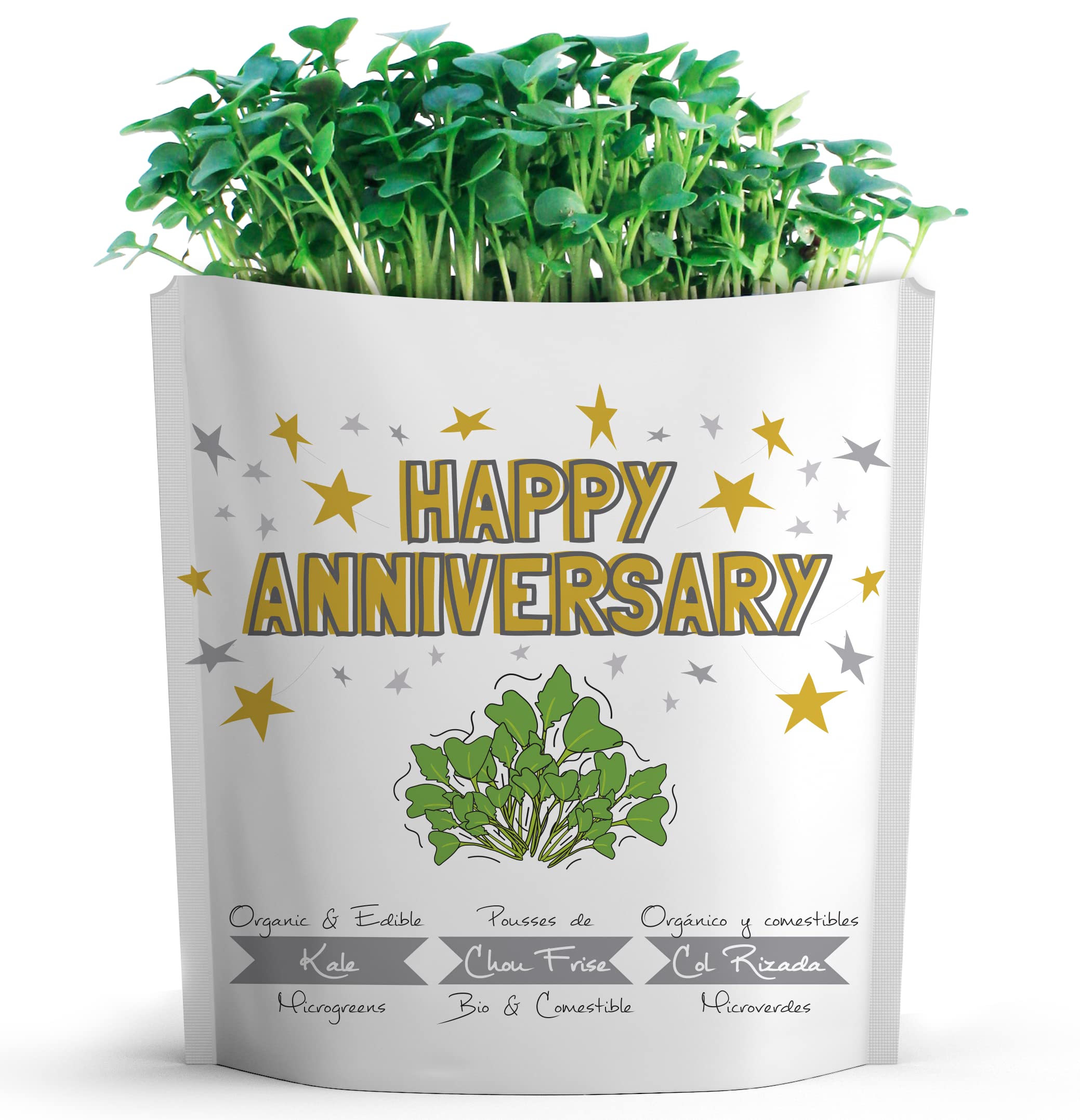 Organic Microgreens Greeting Card - Plantable & Edible Eco-Friendly Anniversary Gift (1 Pack) | Grow Your Own Greens | Perfect for Birthdays, Weddings & Special Occasions | Sustainable Alternative to Traditional Cards