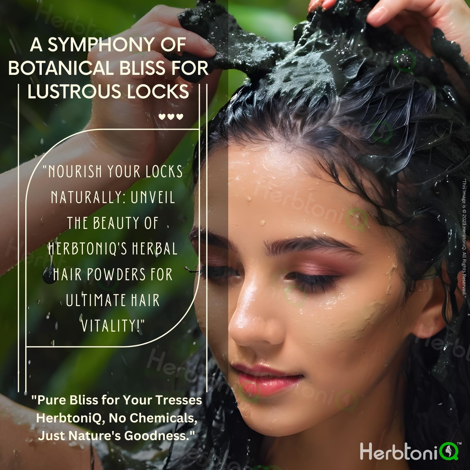 HerbtoniQ Organic Hair Mask Powder Set - 16 Natural Herbs for Hair Growth, Dandruff Treatment & Scalp Itch Relief - Frizz Control Herbal Hair Pack (2350g) - Perfect for Damaged, Dry Hair Care at Home & Salon Use