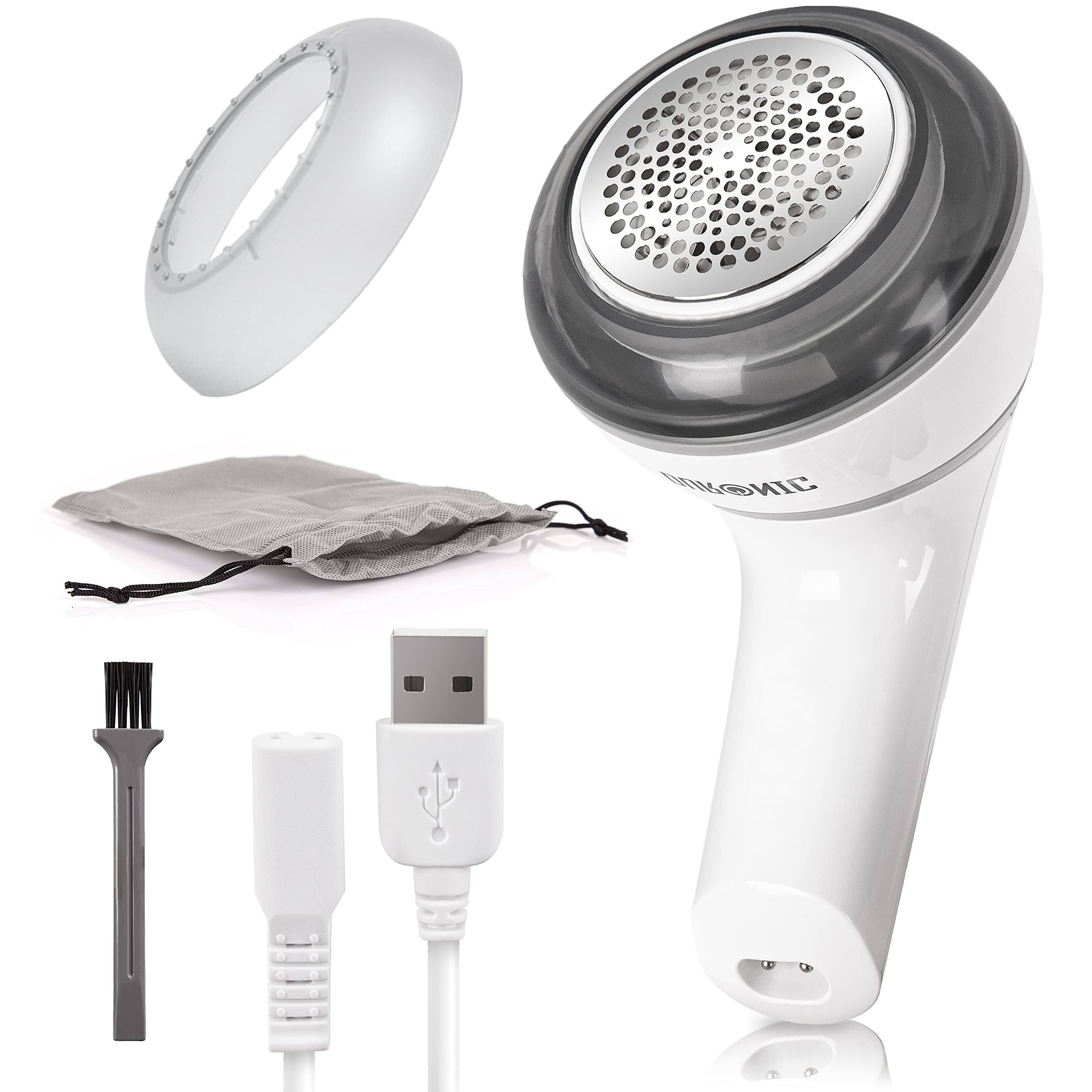 Duronic FS16USB Rechargeable Fabric Shaver & Lint Remover - Portable DeBobbling Machine for Clothes, Sweaters, Couch - USB Charging, Rotating Handle - Perfect for Home, Travel & Wardrobe Maintenance