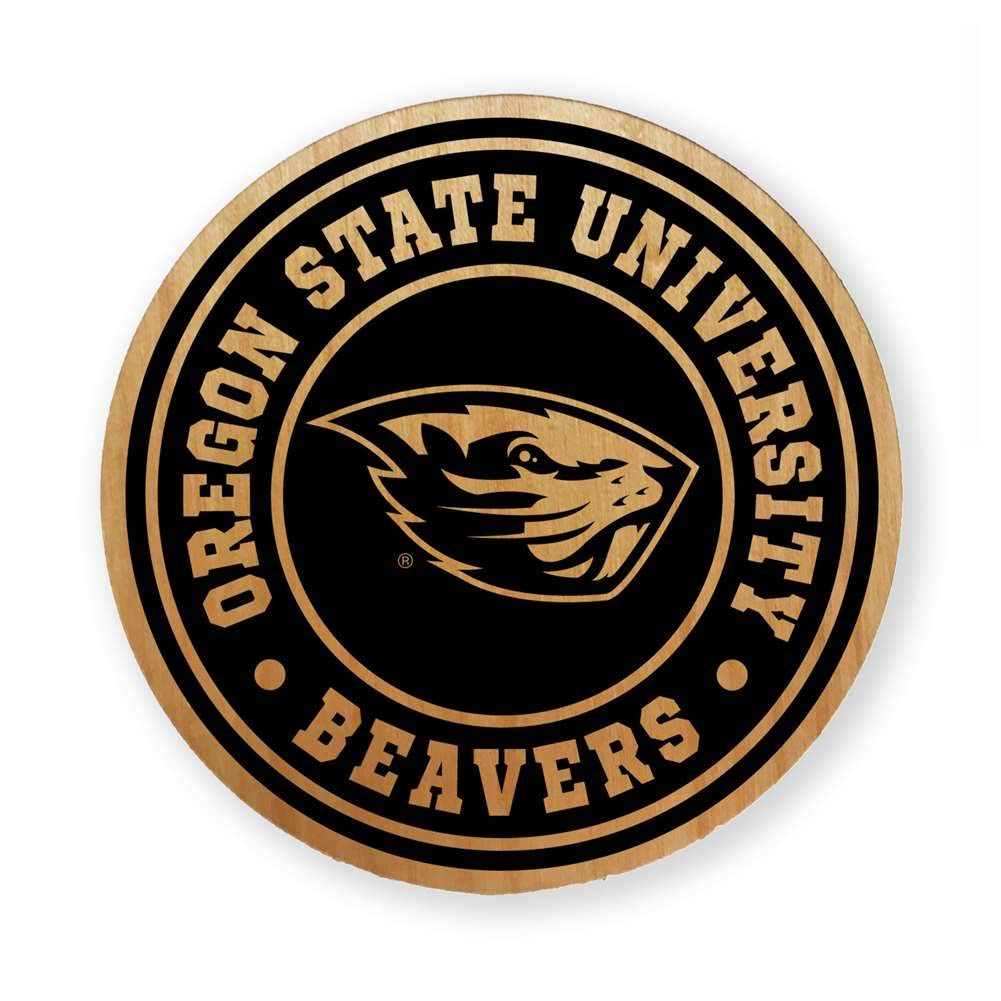 NCAA Alderwood Round Coasters Set of 4 - Premium Wood Drink Coasters for Beer, Wine & Coffee - Perfect for Game Day, Home Bar & Office Decor