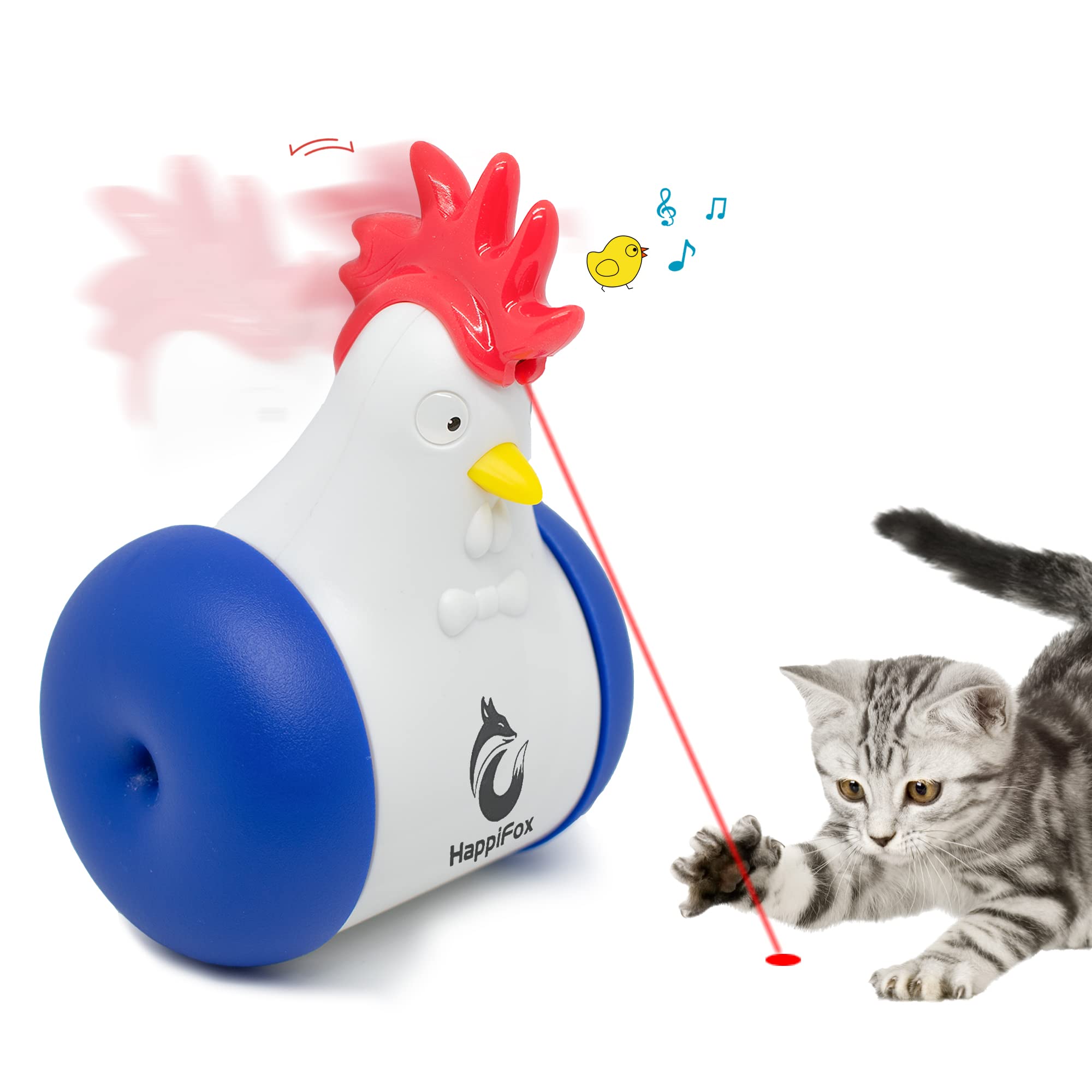 2022 New 3-in-1 Interactive Cat Toys Set - Rechargeable Laser Chase Toy with Sliding & Bird Sounds for Indoor Cats | Auto Shutoff & Eye-Safe Design | Perfect for Playtime, Exercise & Bonding with Your Feline Friend