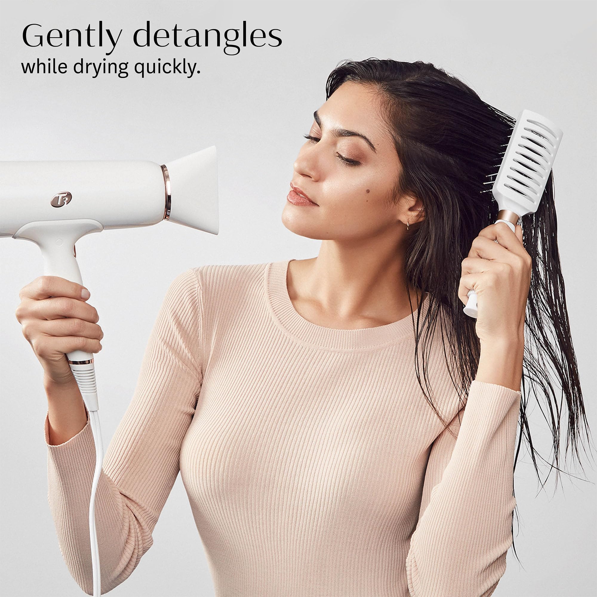 T3 Dry Vent Hair Brush - Vented Detangling Brush for Fast Blow Drying | Heat Resistant Bristles for Salon-Quality Styling | Perfect for Home & Professional Use on Wet or Dry Hair