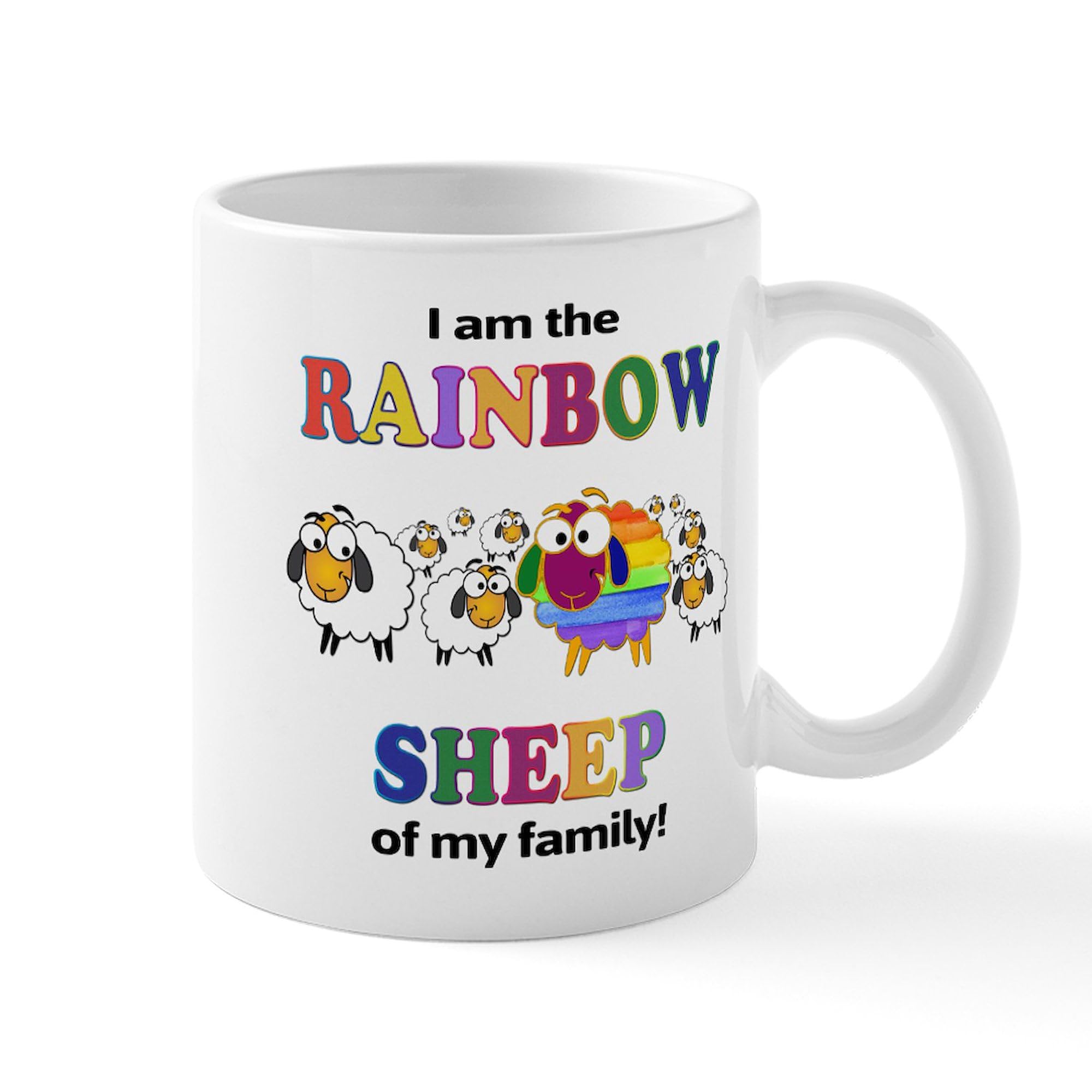 Rainbow Sheep Ceramic Coffee Mug 11 oz (325 ml) - Funny & Unique Design for Tea, Coffee, Hot Chocolate - Perfect Gift for Sheep Lovers, Office Use, Home Decor