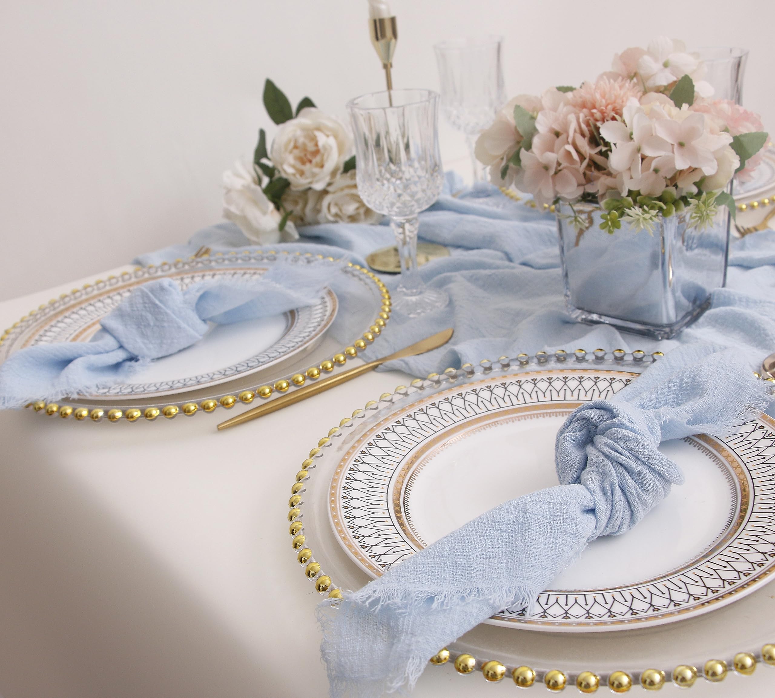 12-Pack Soft Cotton Fringed Cloth Napkins - 16