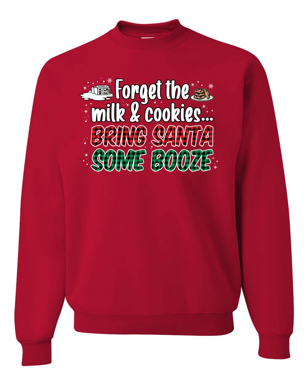 Wild Bobby Santa Booze Graphic Sweatshirt - Funny Christmas Unisex Crewneck Pullover - Perfect for Holiday Parties & Ugly Sweater Contests