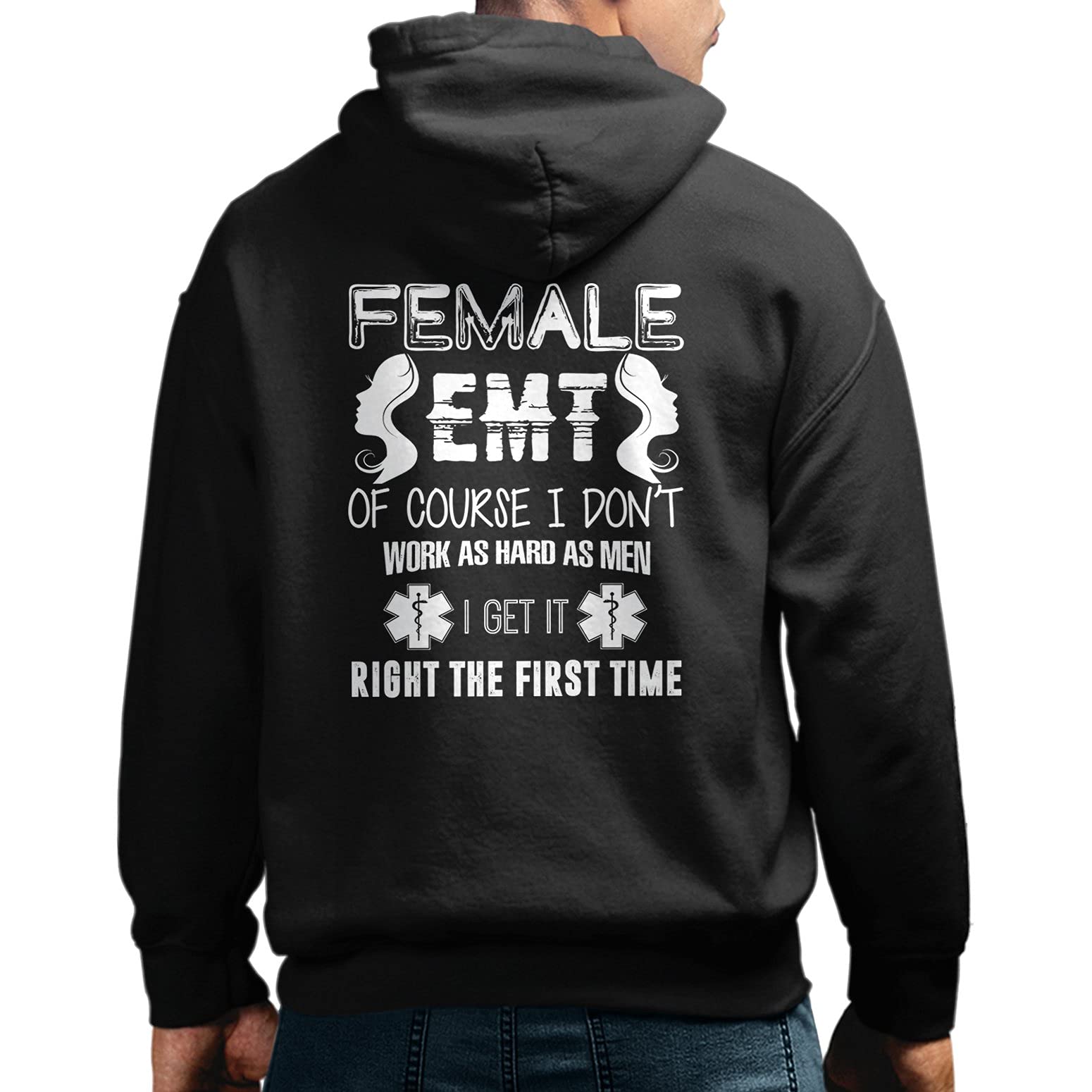 TeeZaa EMT Pullover Hoodie for Women - Comfortable & Stylish EMT Sweatshirt Gift - Perfect for EMT Professionals, Students & First Responders (Great for Work, School & Casual Wear)