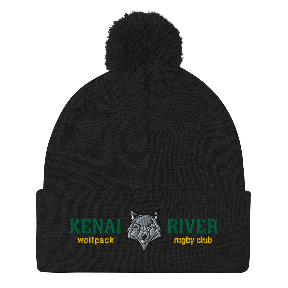 Kenai River RFC Pom Beanie - Warm Winter Hat for Men & Women - Soft Knit Cuffed Beanie with Faux Fur Pom - Perfect for Skiing, Snowboarding & Outdoor Activities