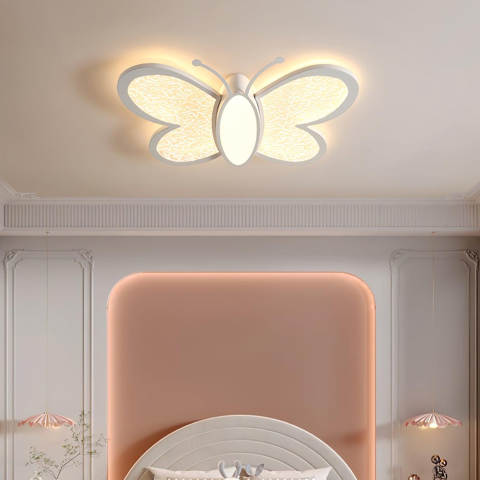 Elegant Butterfly Ceiling Light Fixture - Modern Floral Chandelier for Bedroom, Nursery & Living Room - Energy Efficient LED Lighting for Home Decor